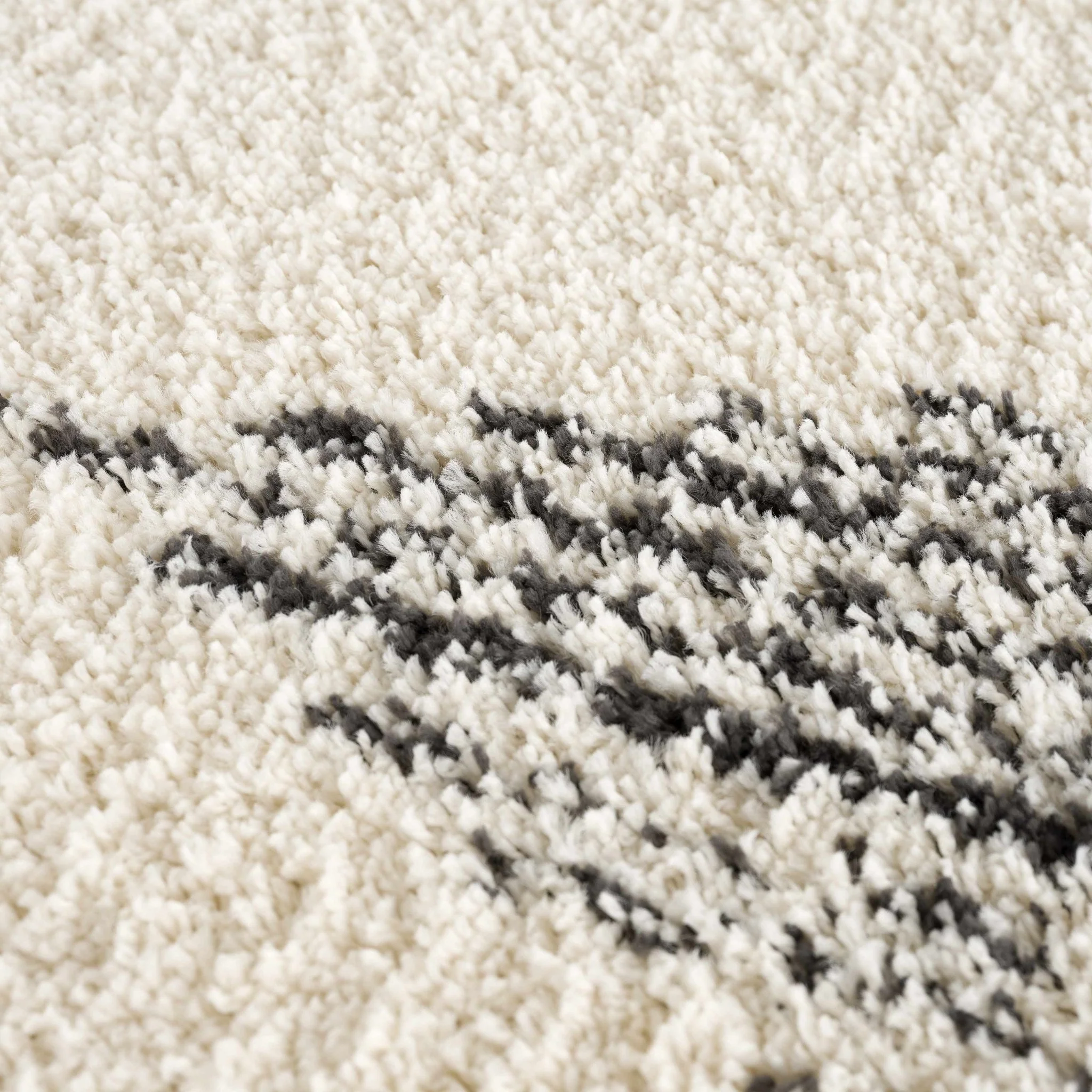 Beige and Charcoal Modern Geometrical Plush Pile Moroccan Style Area Rug - Image 15