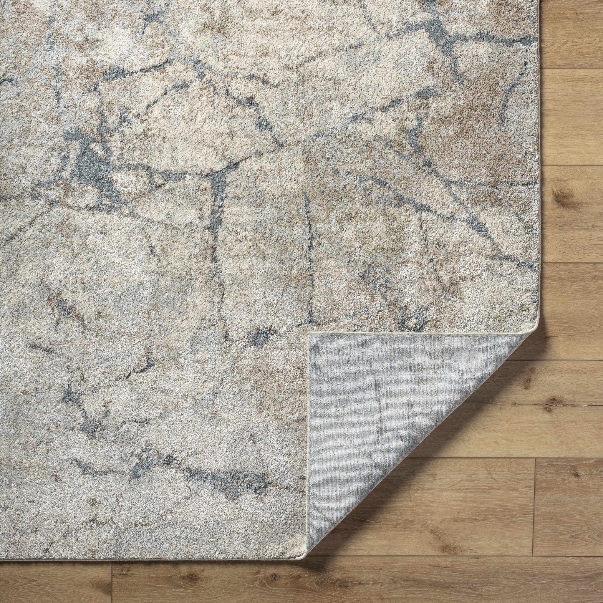 Beige And Gray Contemporary Abstract Woven Rug - Image 4