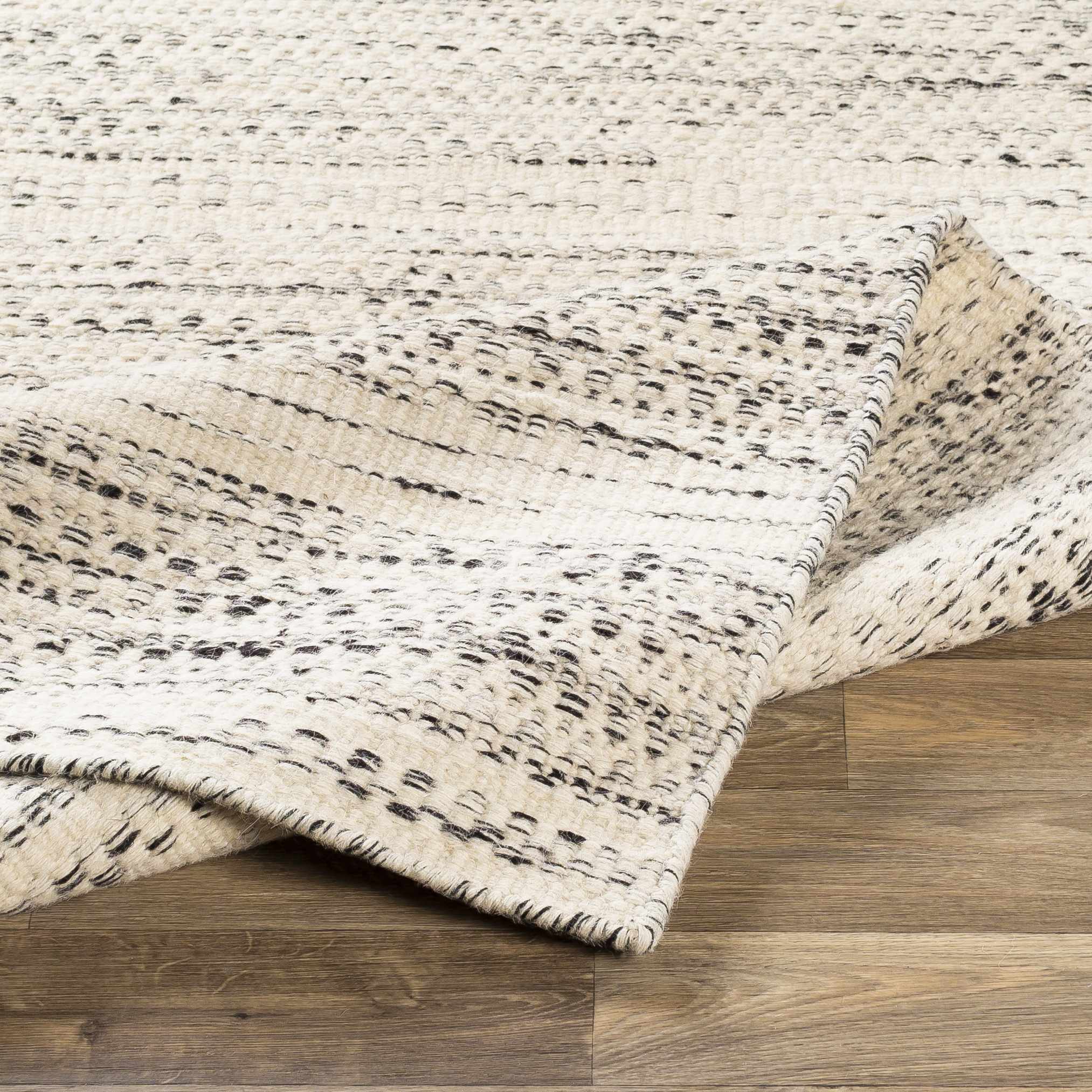 Contemporary Beige and Gray Hand Woven Chevron Design Wool Area Rug - Image 11