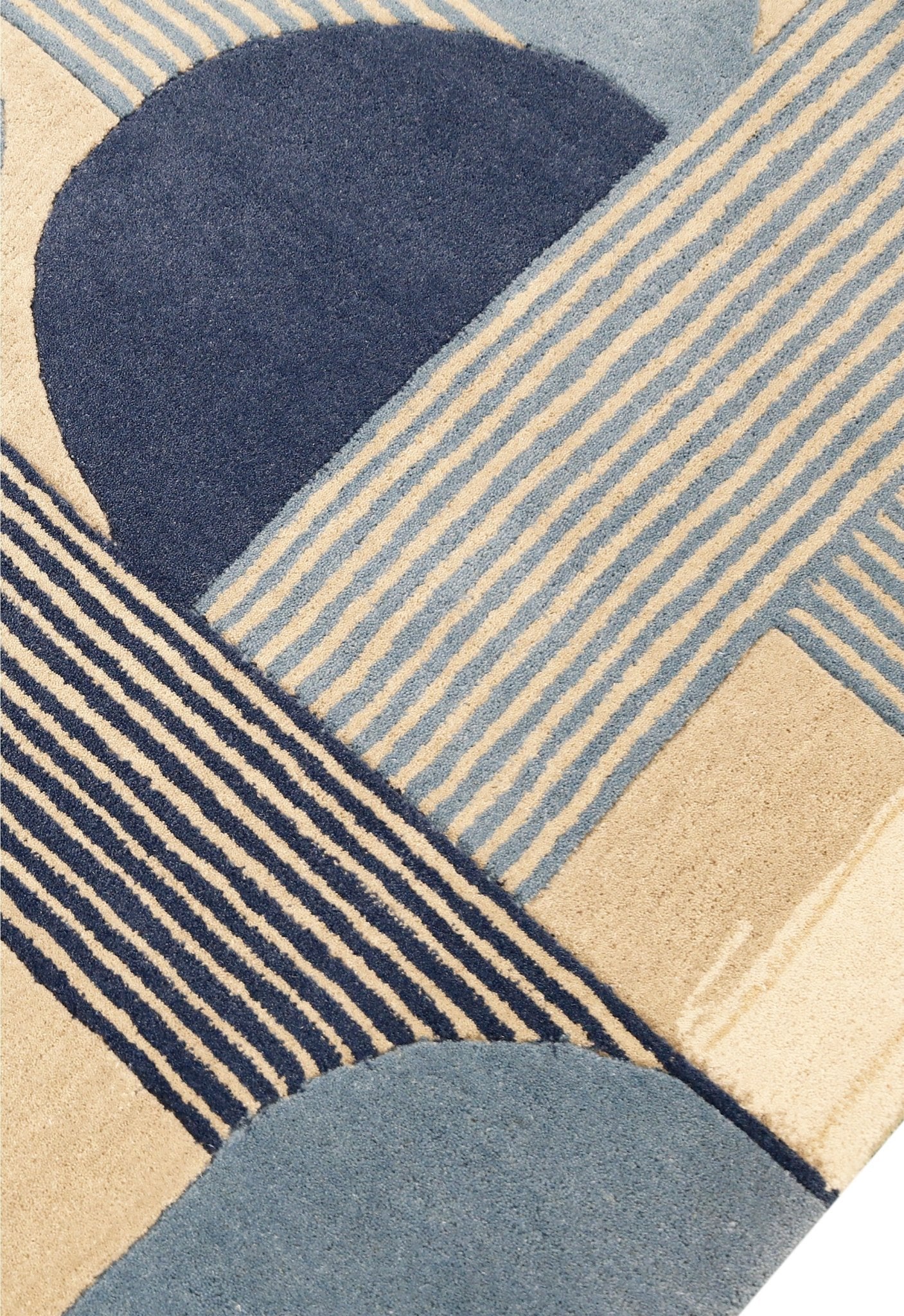 Beige And Gray Modern Stripes Hand Tufted 4x6 Wool Rug - Image 7