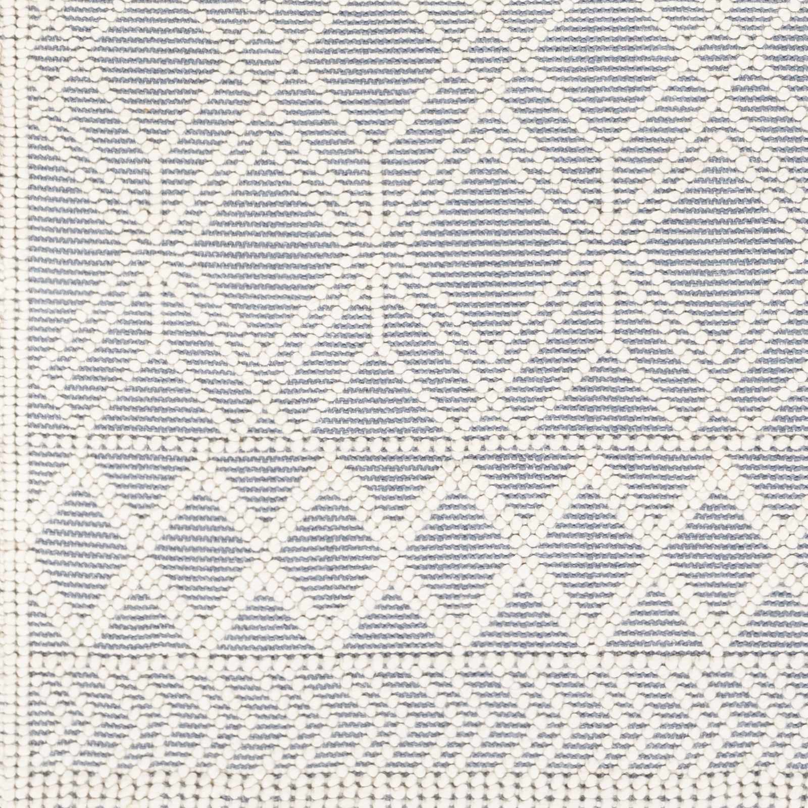 Beige and Gray Hand Woven Tasseled Texture Wool and Cotton Blended Rug - Image 6