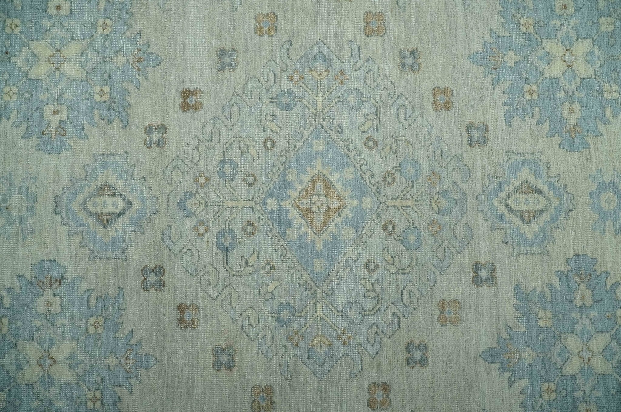 Custom Made Distressed Finished Beige and Gray Traditional mamluk design Low Pile wool Rug - Image 4