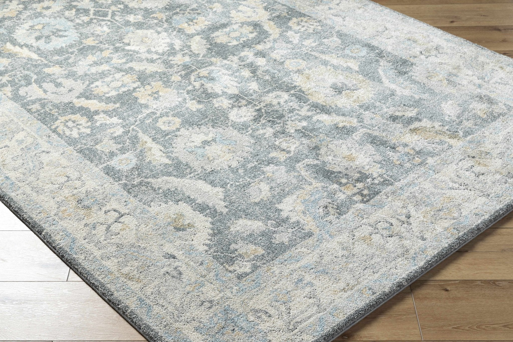 Beige And Gray Traditional Style Machine Woven Area Rug - Image 4