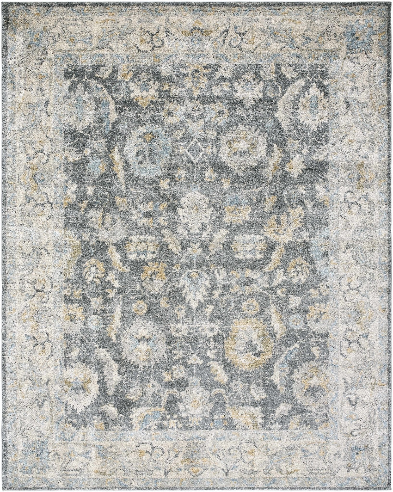 Beige And Gray Traditional Style Machine Woven Area Rug - Image 5