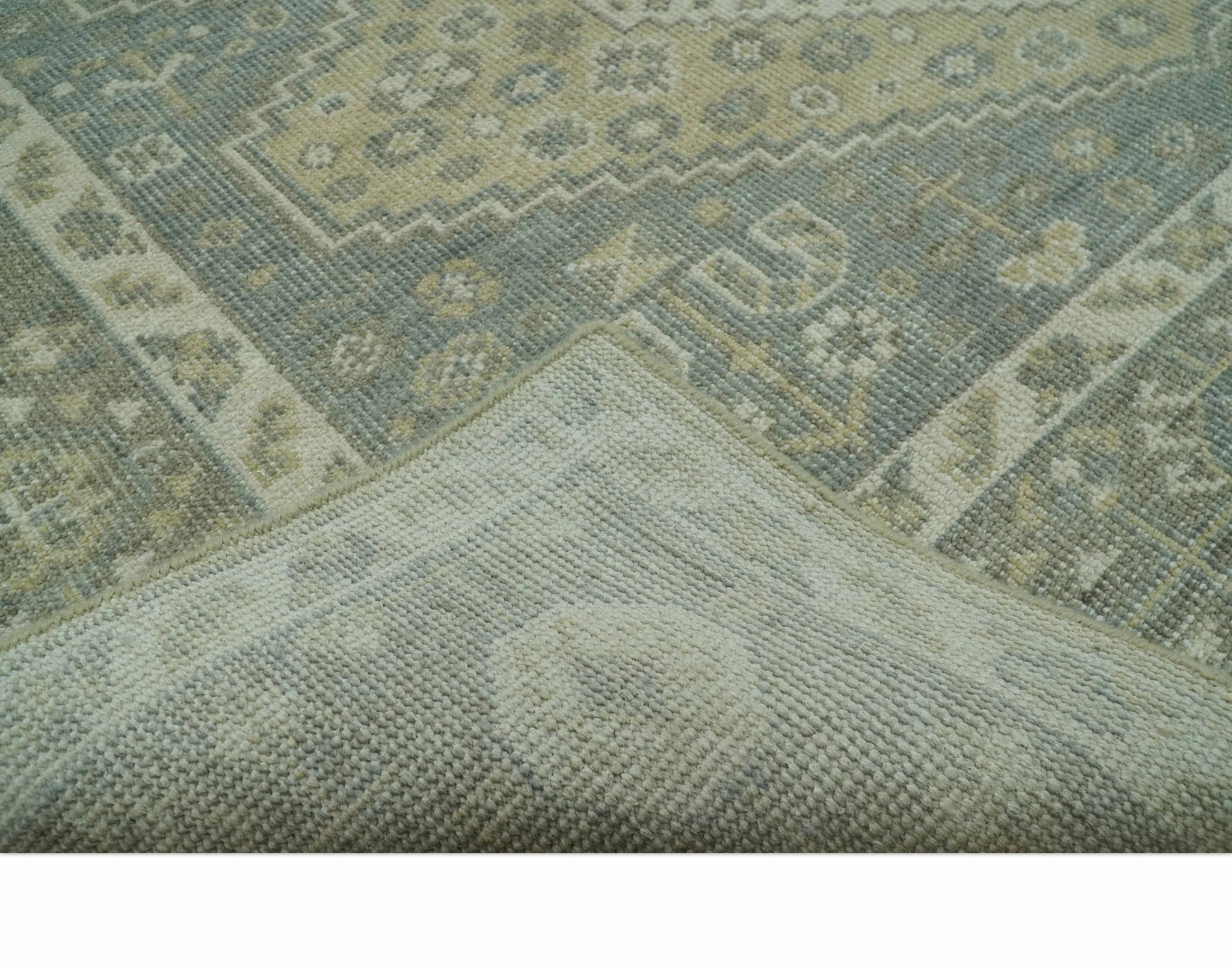 Beige And Gray Traditional Turkish Design 8x10 Hand Knotted Wool Area Rug - Image 3