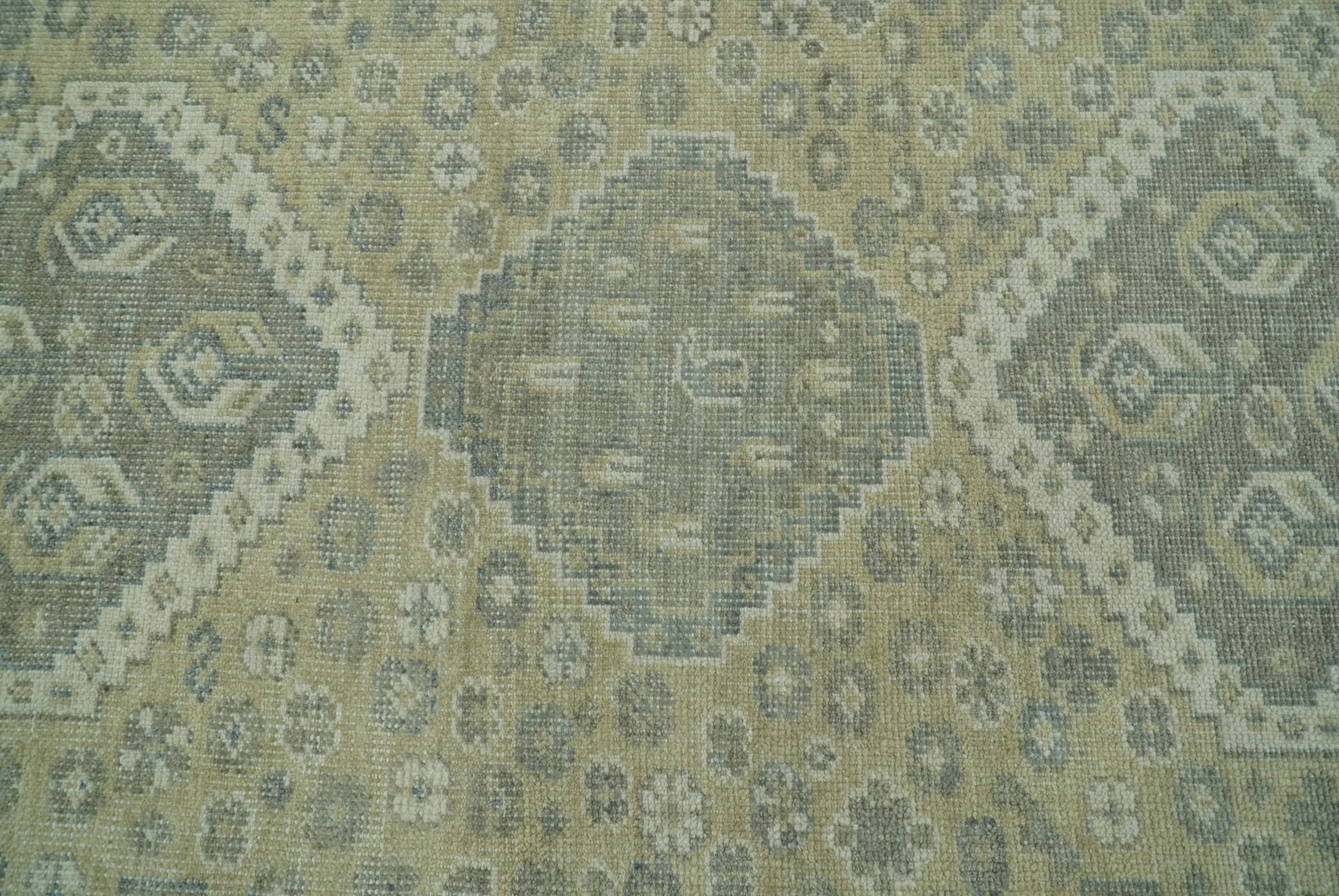 Beige And Gray Traditional Turkish Design 8x10 Hand Knotted Wool Area Rug - Image 6