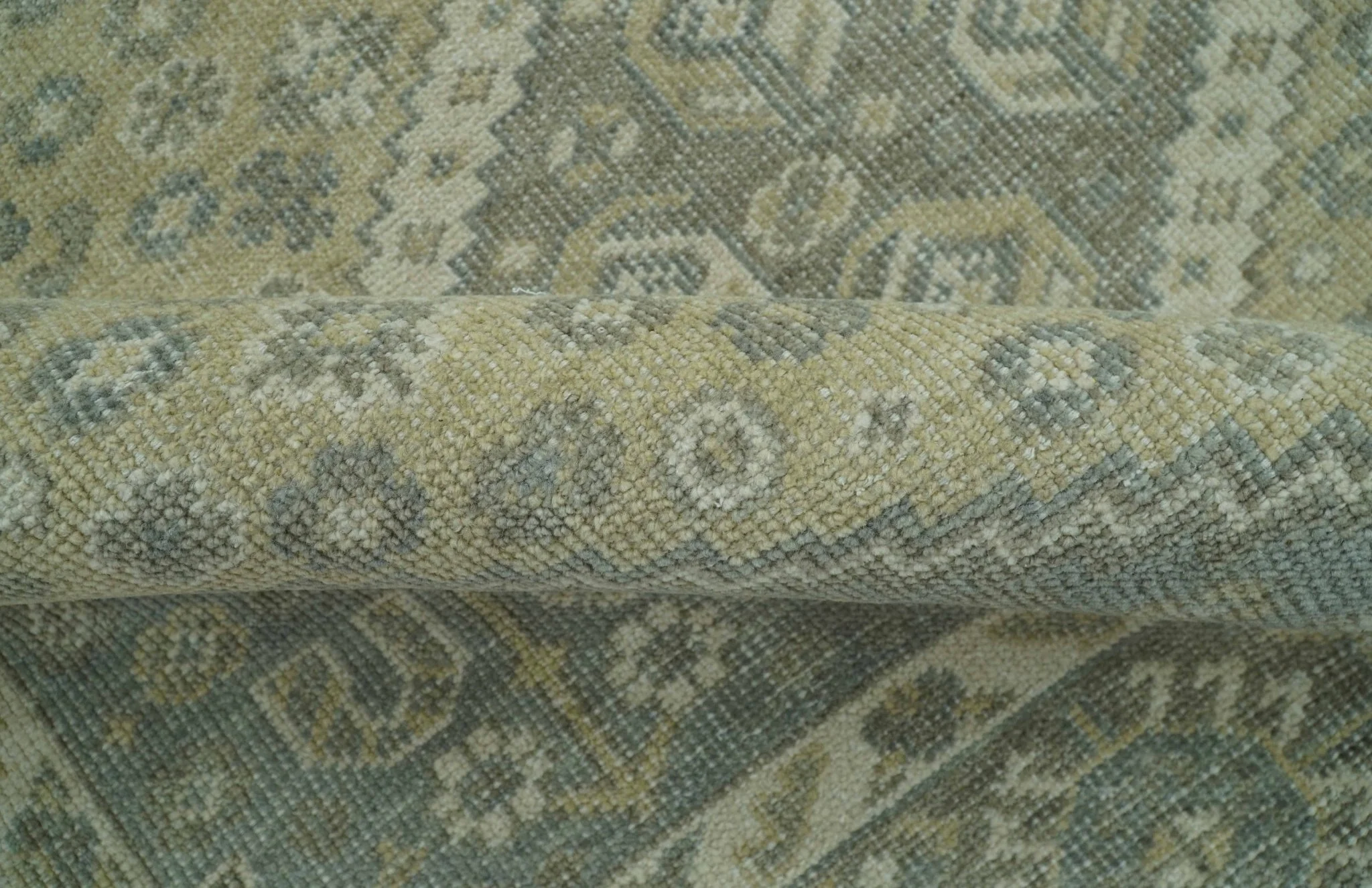 Beige And Gray Traditional Turkish Design 8x10 Hand Knotted Wool Area Rug - Image 7