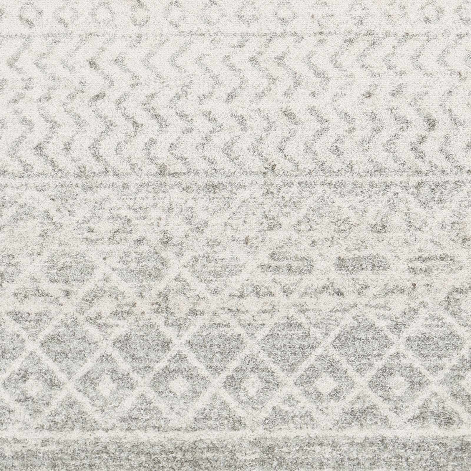 Beige and Gray Tribal Look Traditional Geometrical Design Multi Size Machine Woven Rug - Image 15