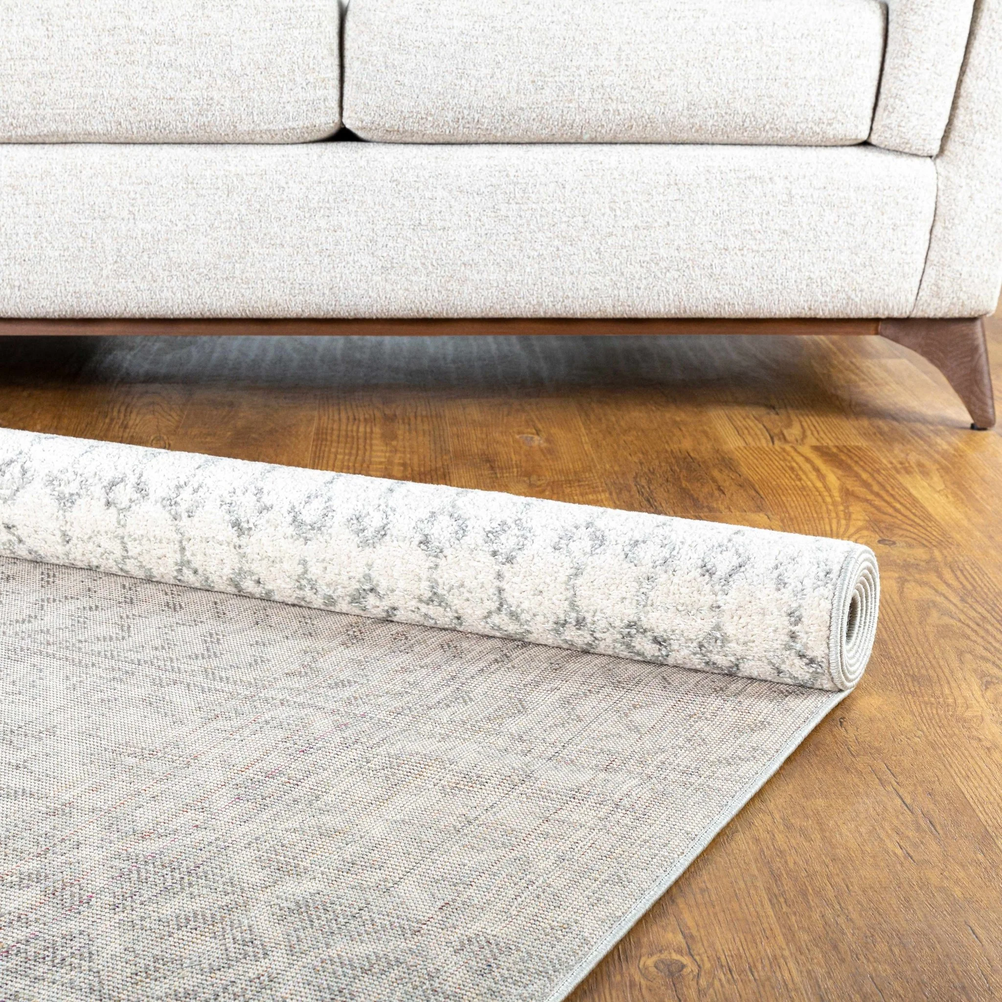 Beige and Gray Tribal Look Traditional Geometrical Design Multi Size Machine Woven Rug - Image 19