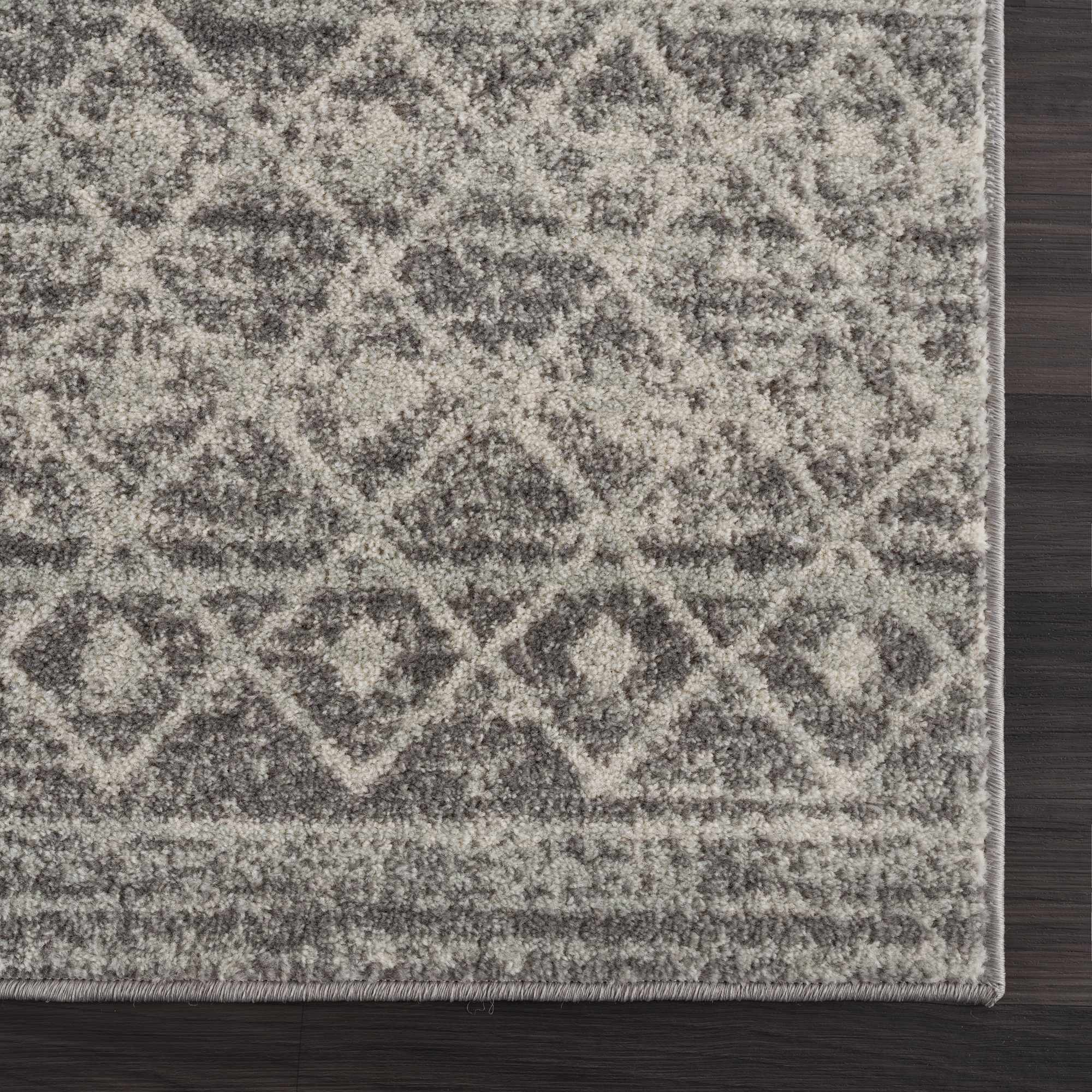 Beige and Gray Tribal Look Traditional Geometrical Design Multi Size Machine Woven Rug - Image 21