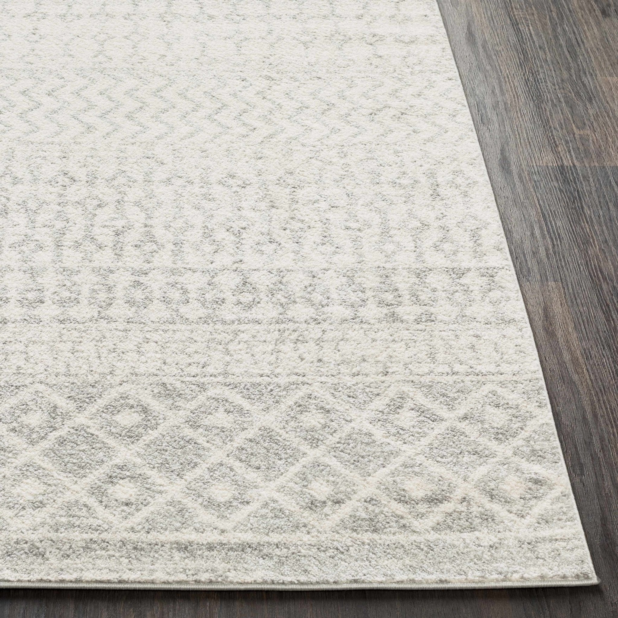 Beige and Gray Tribal Look Traditional Geometrical Design Multi Size Machine Woven Rug - Image 22