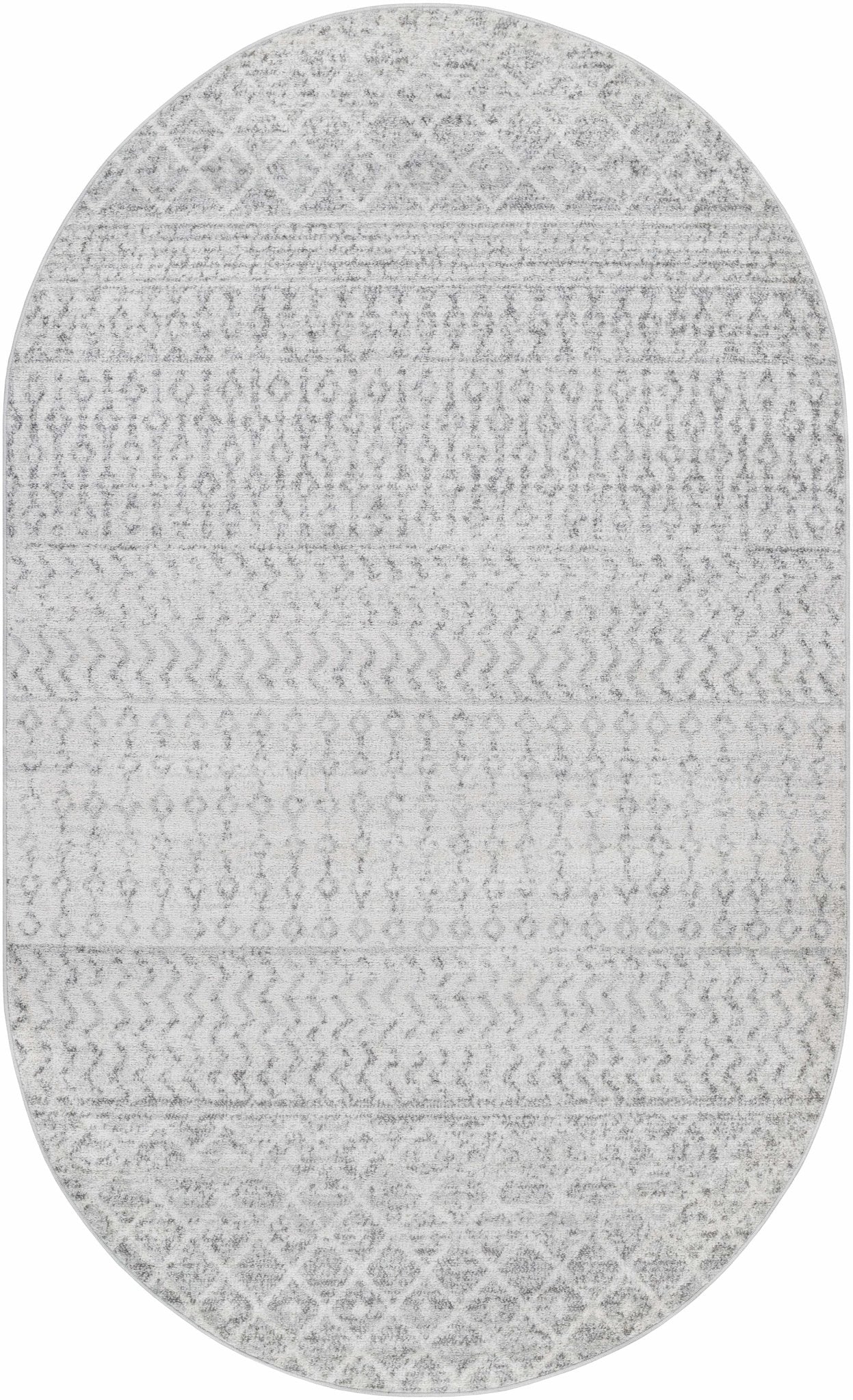 Beige and Gray Tribal Look Traditional Geometrical Design Multi Size Machine Woven Rug - Image 23