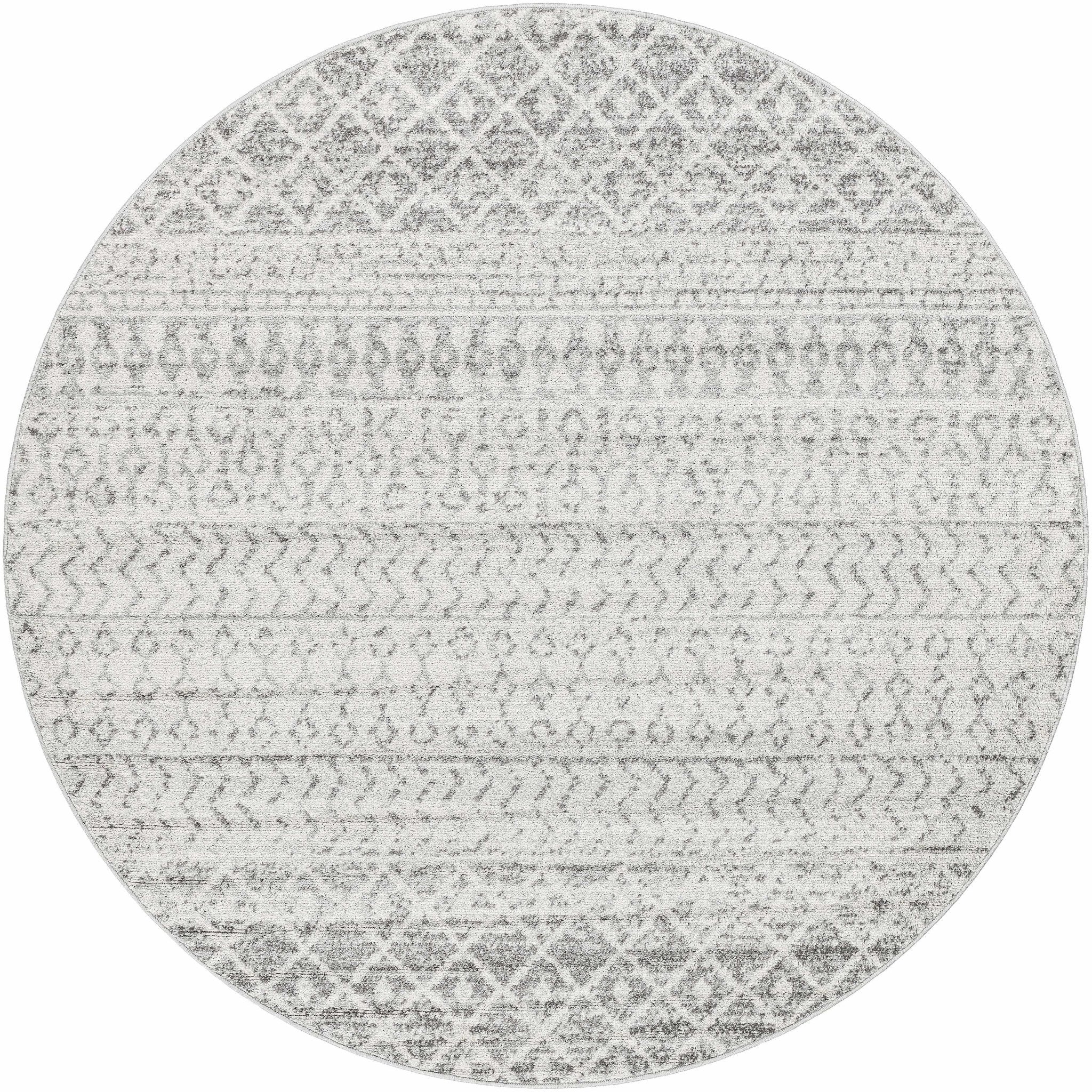 Beige and Gray Tribal Look Traditional Geometrical Design Multi Size Machine Woven Rug - Image 30