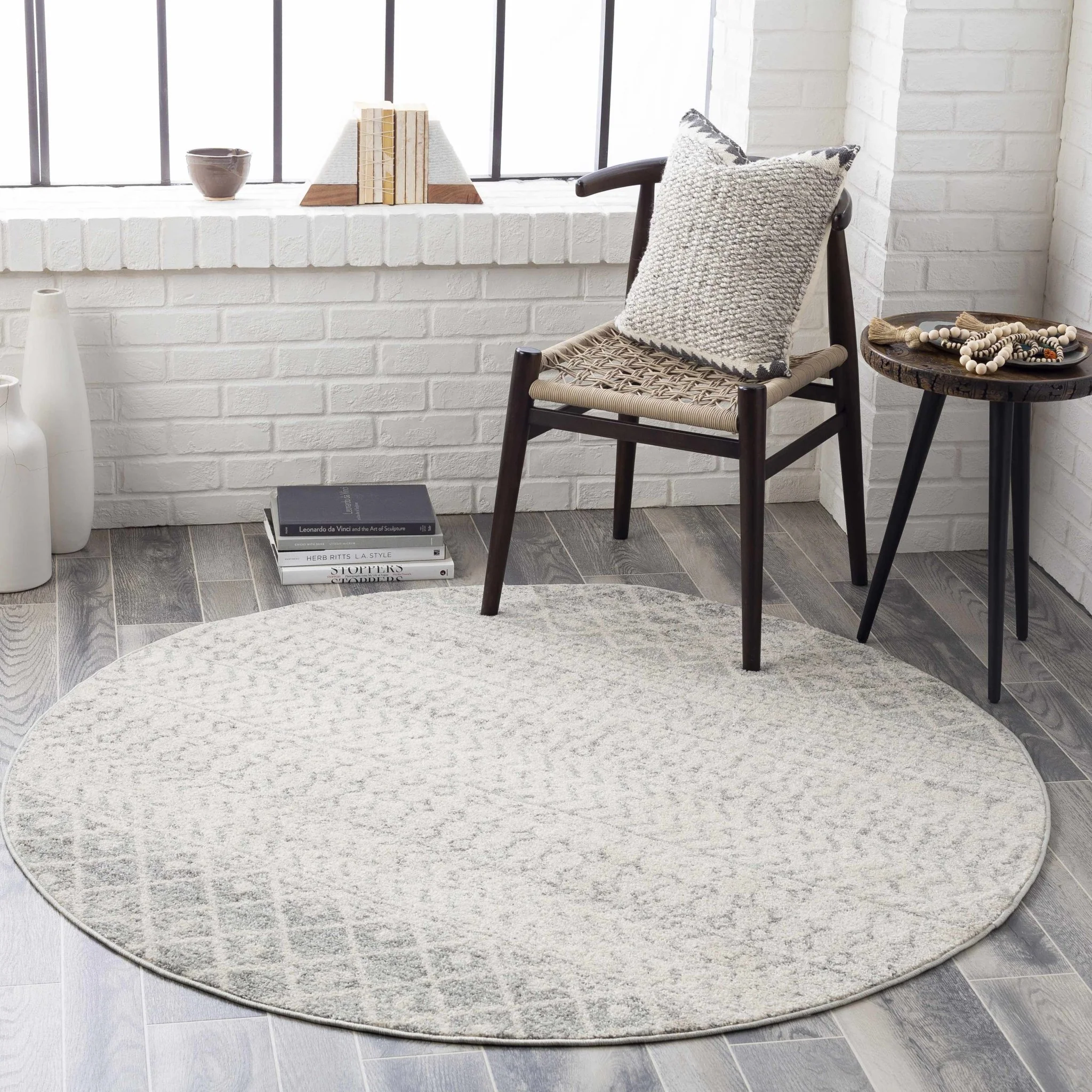 Beige and Gray Tribal Look Traditional Geometrical Design Multi Size Machine Woven Rug - Image 4
