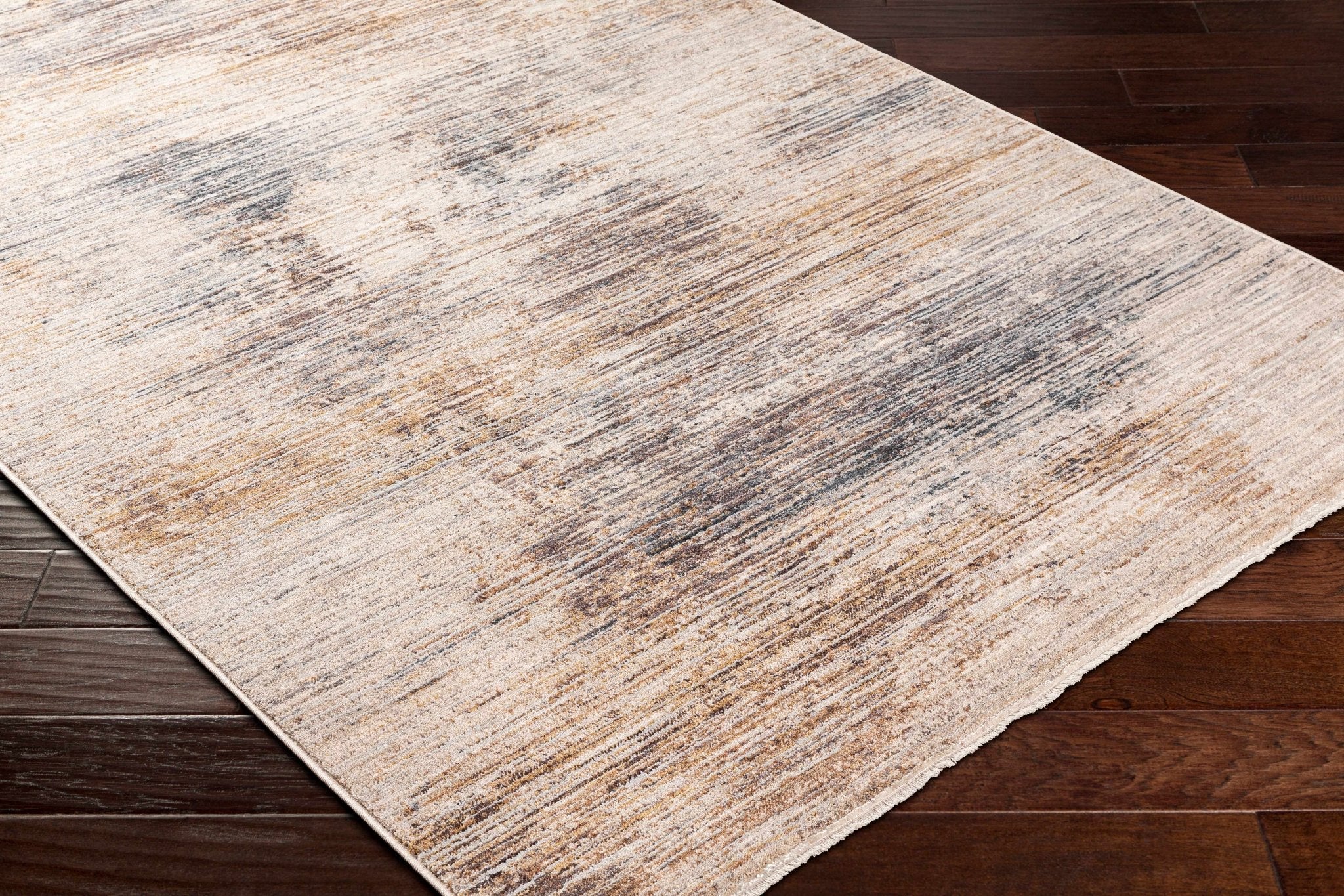Beige And Ivory Contemporary Style Machine Woven Rug - Image 2