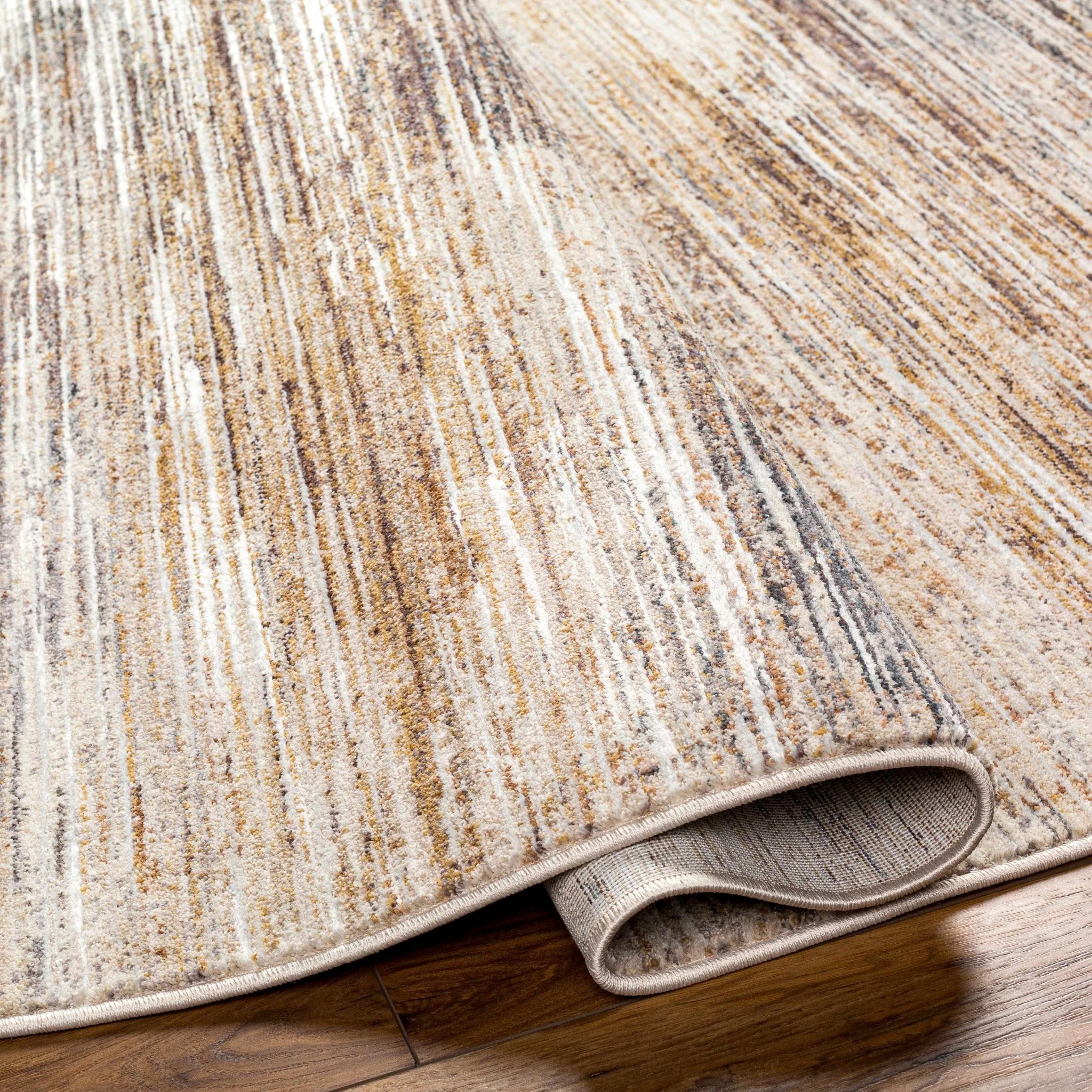 Beige And Ivory Contemporary Style Machine Woven Rug - Image 5