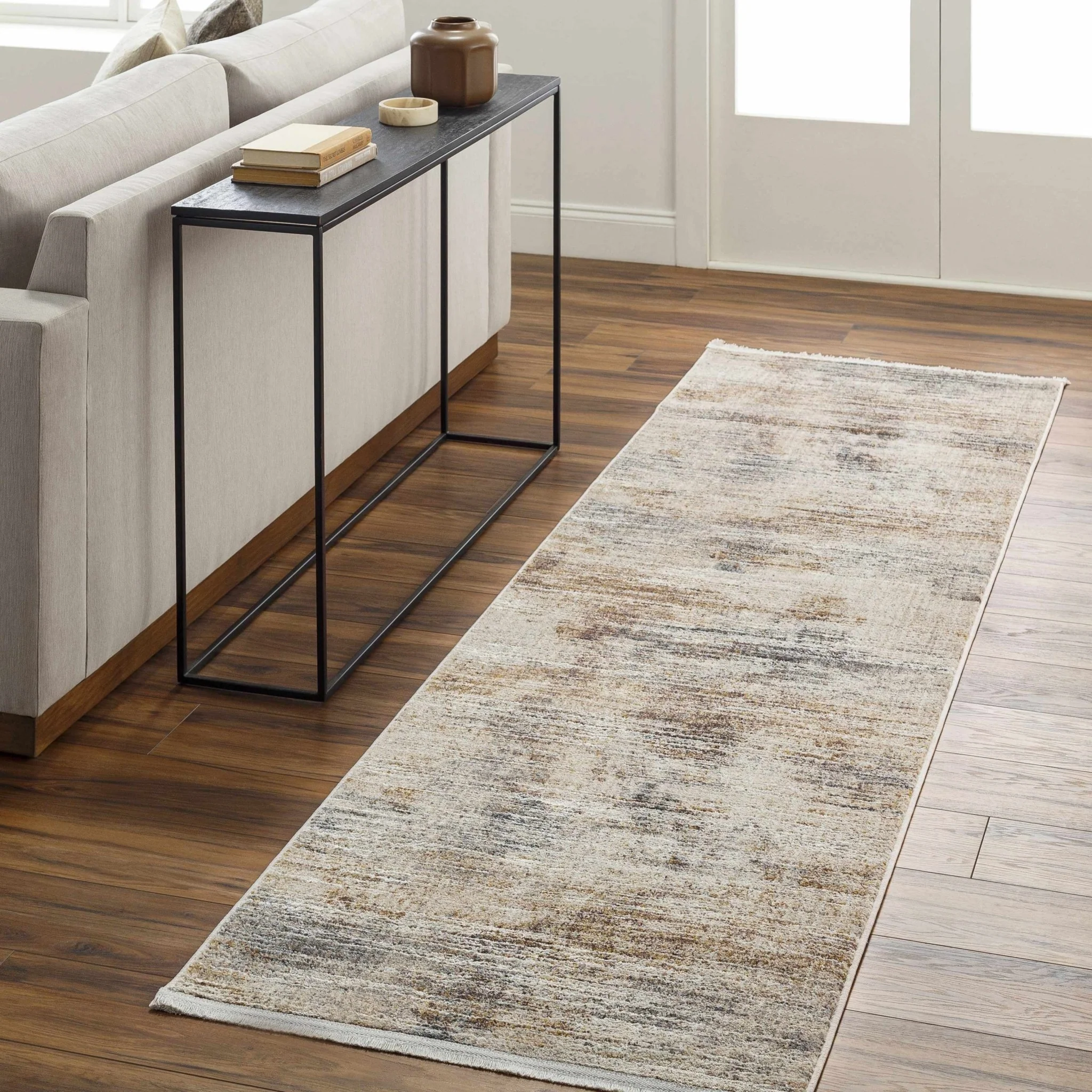 Beige And Ivory Contemporary Style Machine Woven Rug - Image 8