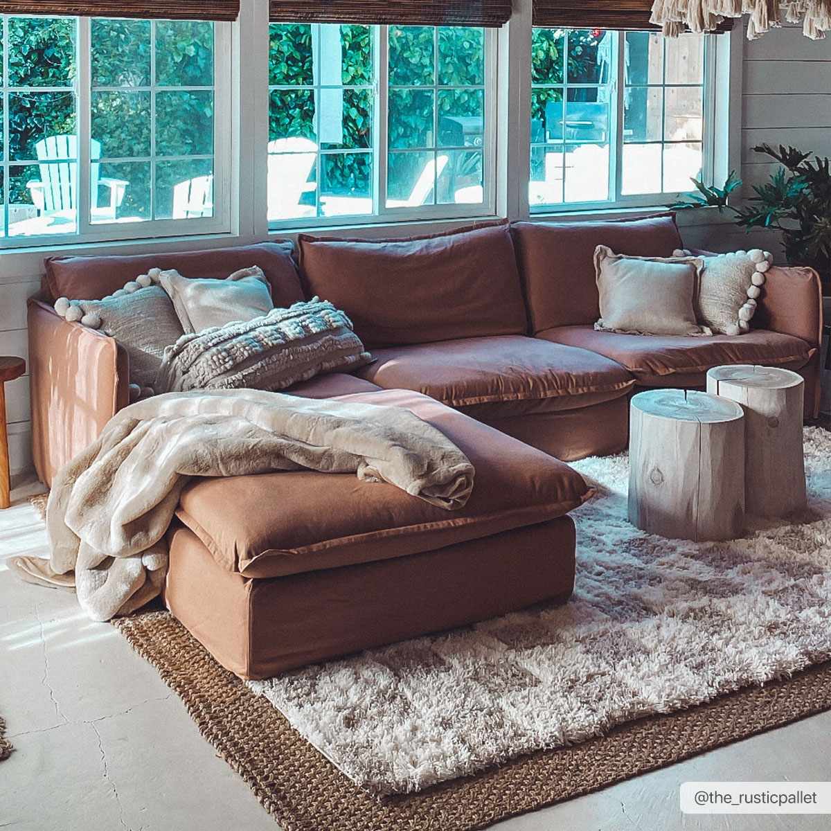 Beige and Ivory Modern Geometrical Checkered Plush Pile Moroccan Style Area Rug - Image 4