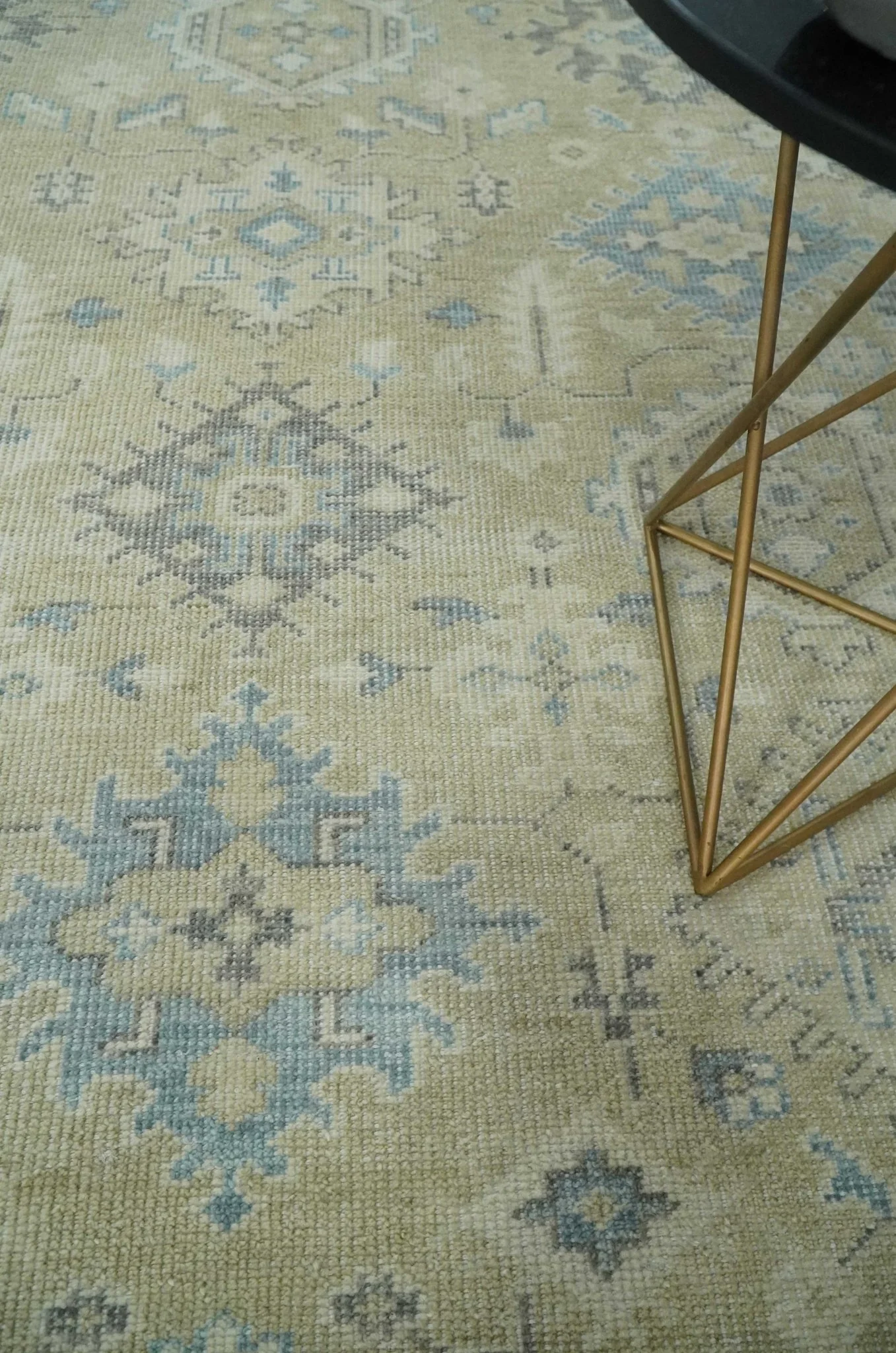 Custom Made Beige and Ivory Hand knotted Traditional Oushak wool Area Rug - Image 2