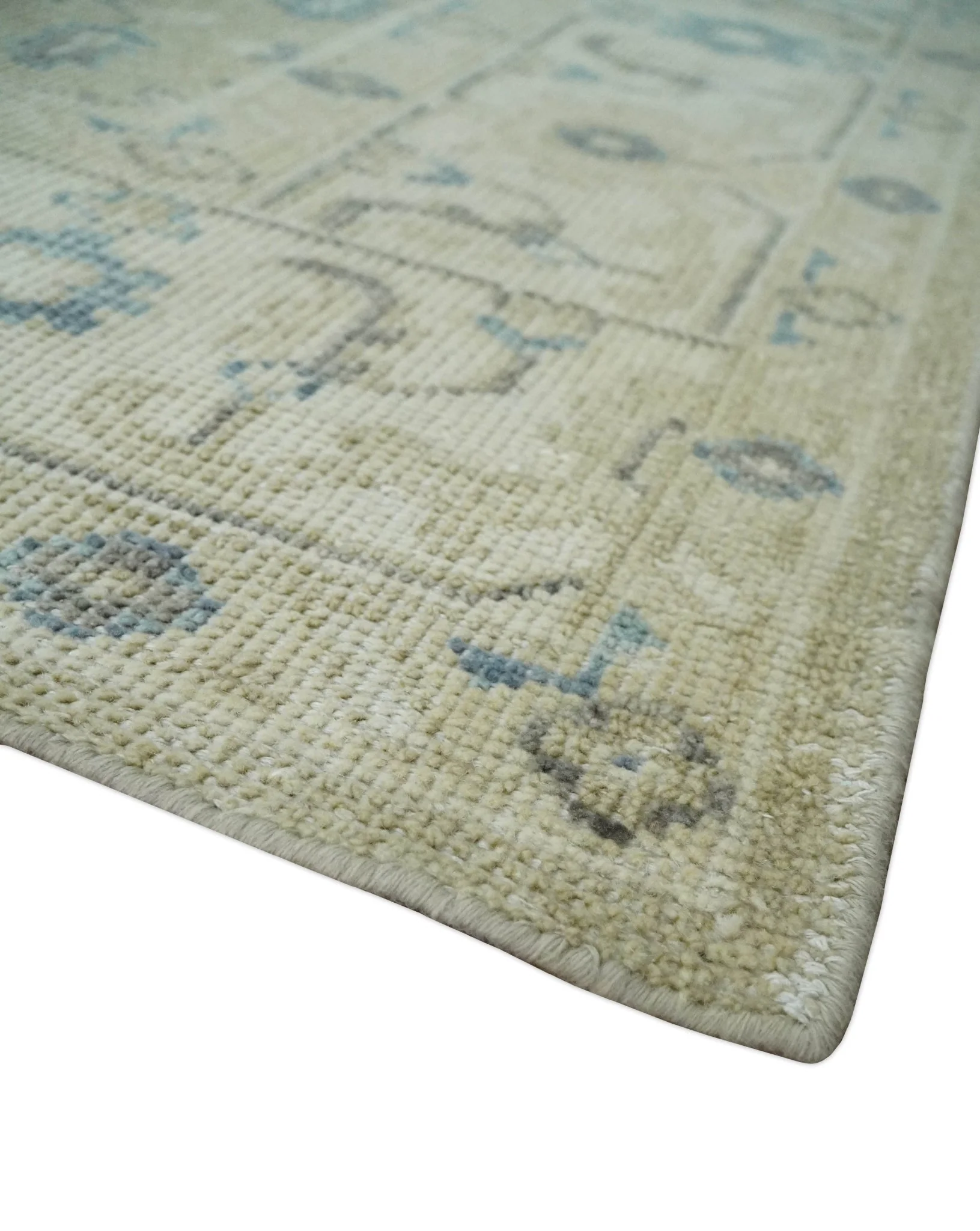 Custom Made Beige and Ivory Hand knotted Traditional Oushak wool Area Rug - Image 5
