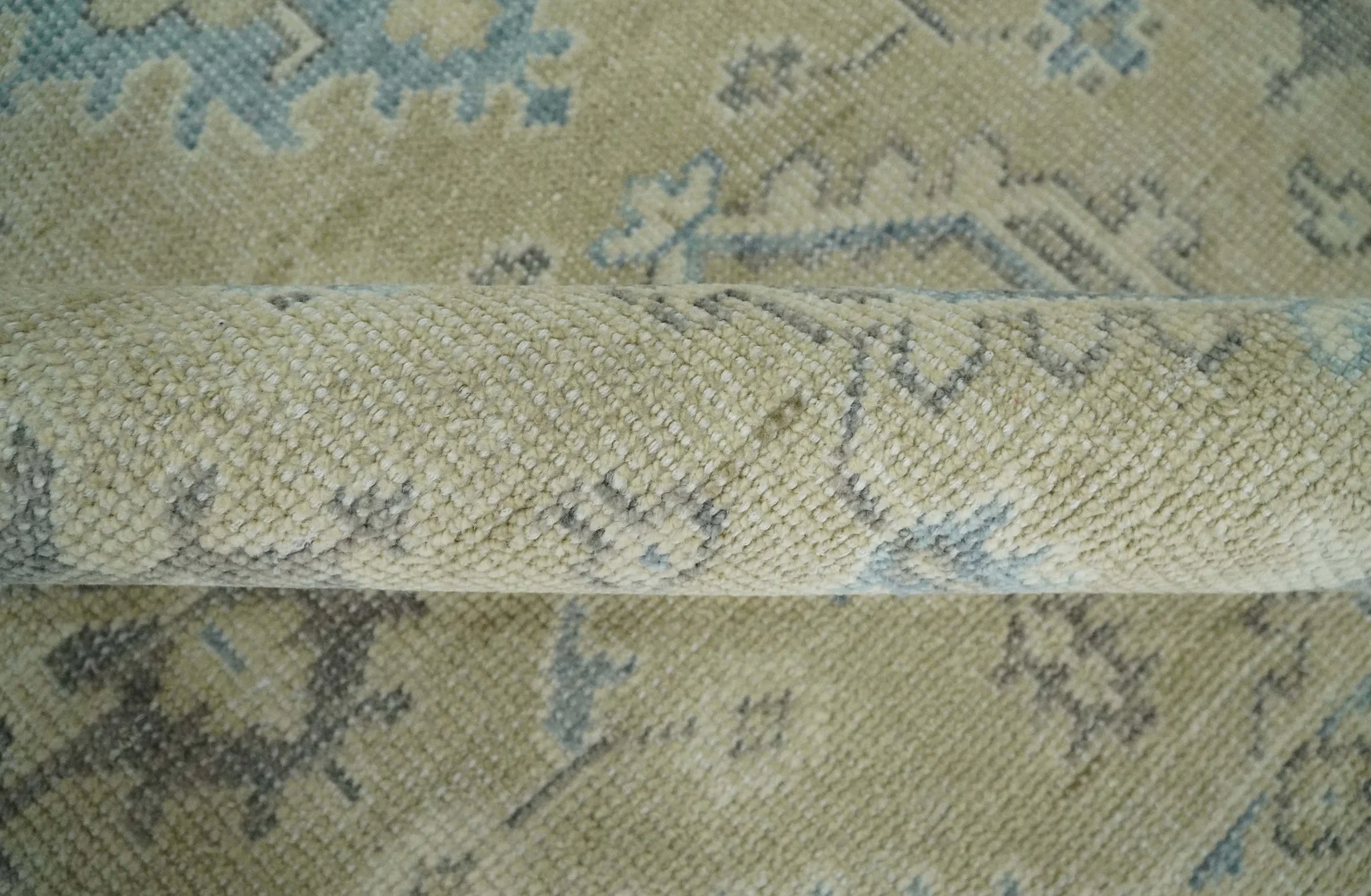 Custom Made Beige and Ivory Hand knotted Traditional Oushak wool Area Rug - Image 6