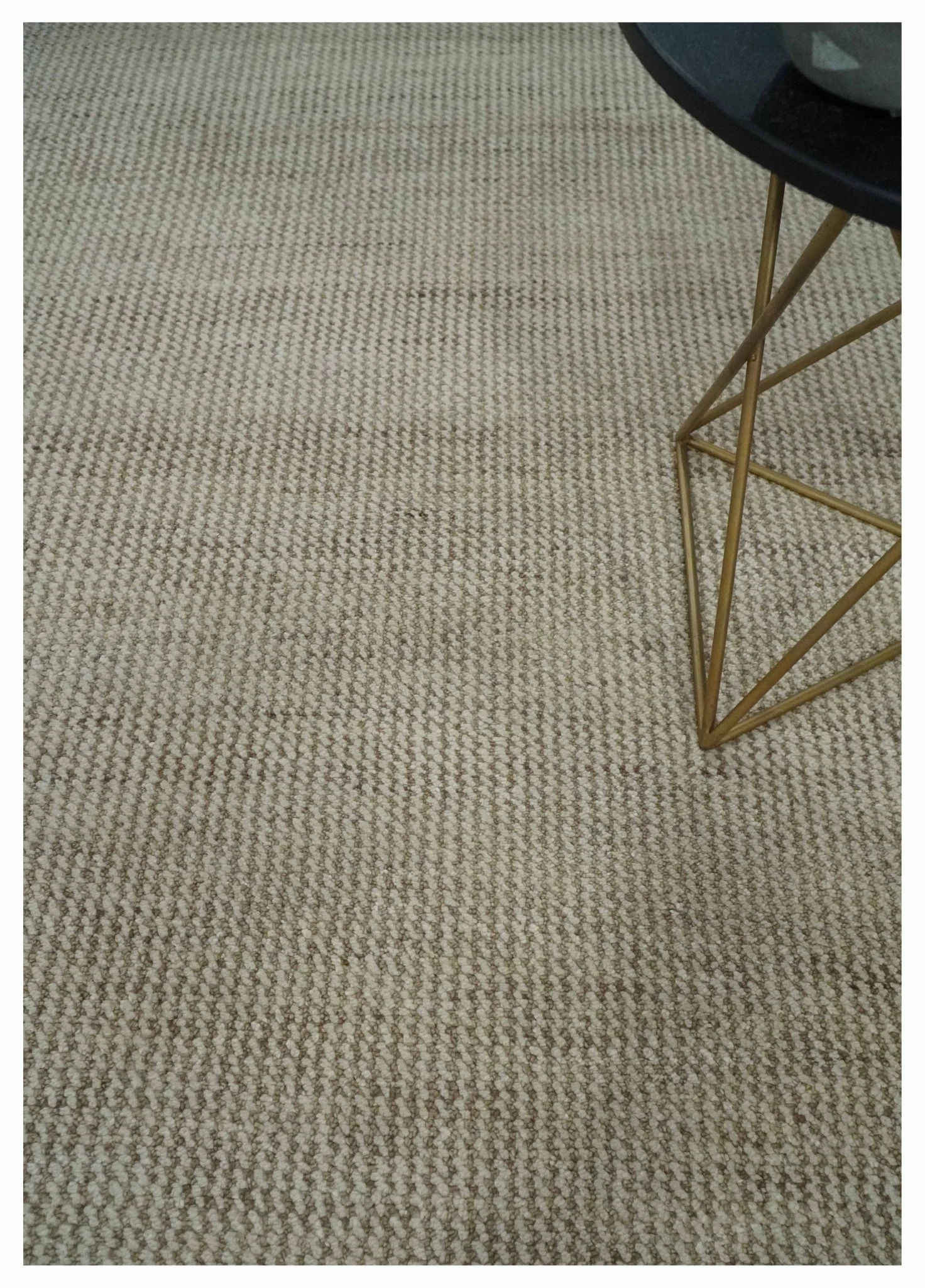 Custom Made Contemporary Brown and Ivory Hand Knotted Rug Area Rug - Image 2
