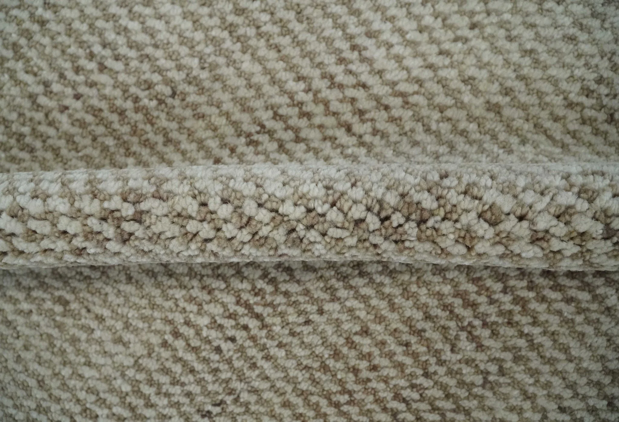 Custom Made Contemporary Brown and Ivory Hand Knotted Rug Area Rug - Image 6