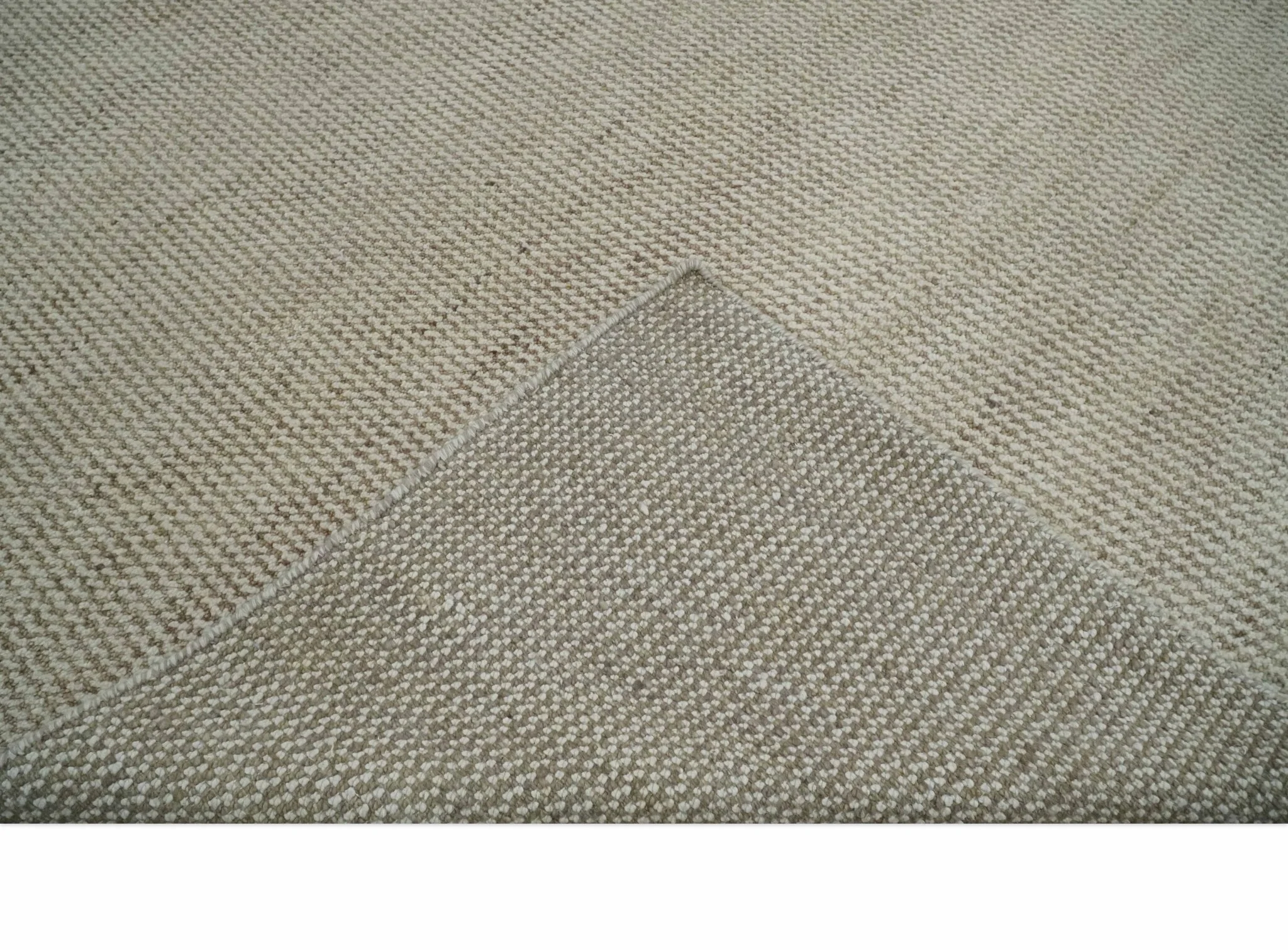 Custom Made Contemporary Brown and Ivory Hand Knotted Rug Area Rug - Image 7