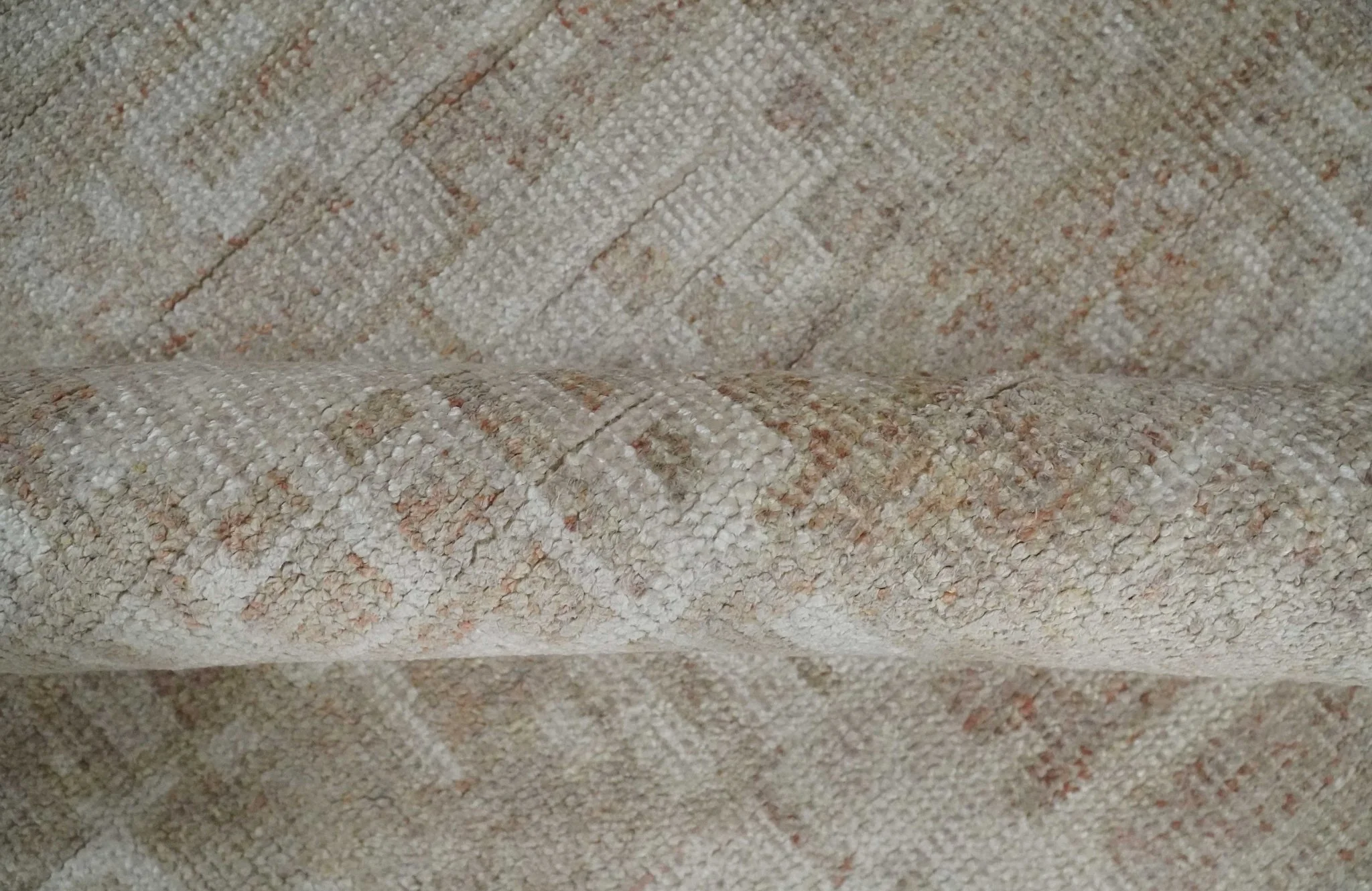6x9 Hand Knotted Beige and Ivory Modern Abstract Contemporary Recycled wool Area Rug - Image 6