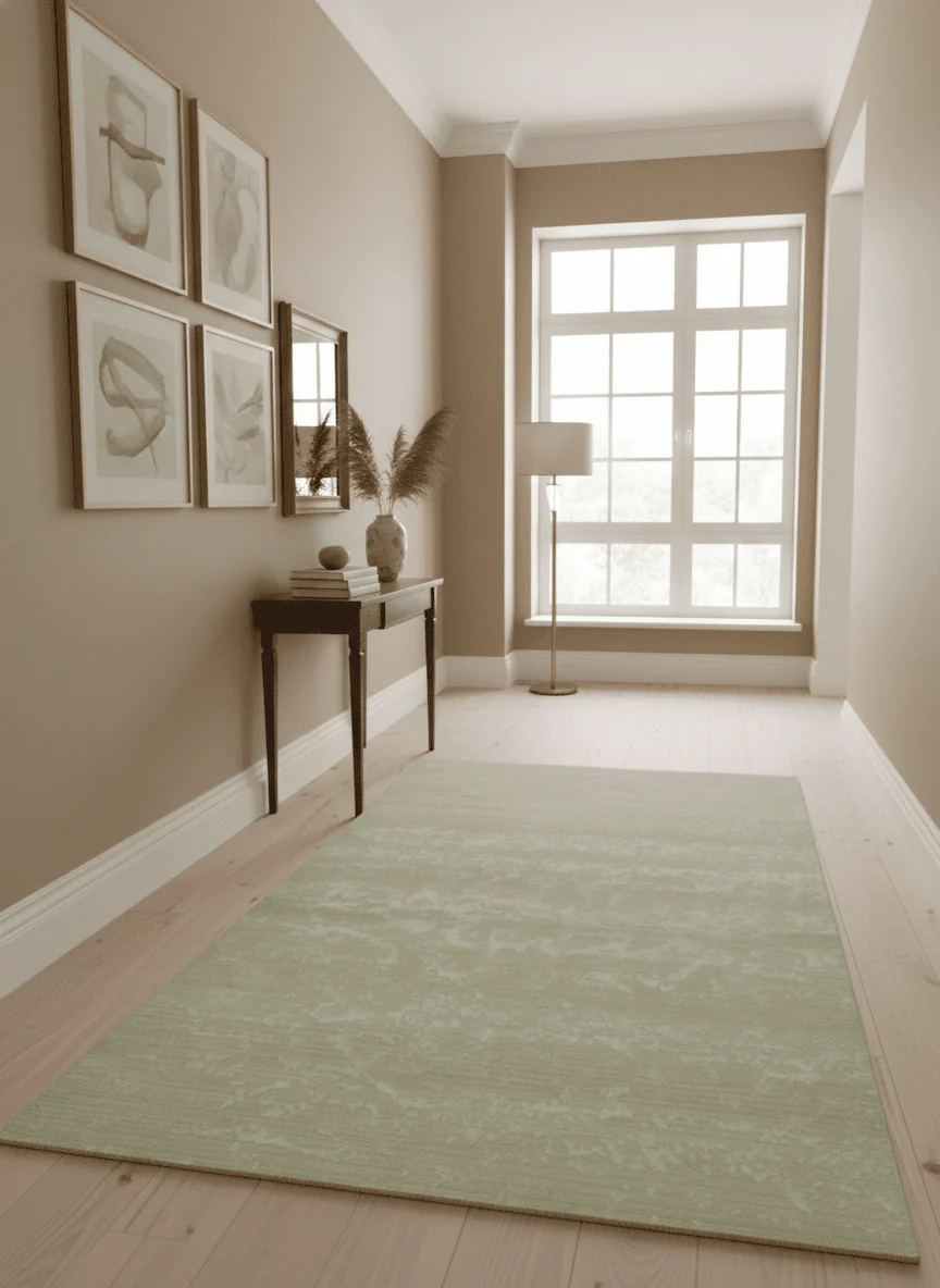 Beige and Ivory Modern Abstract Hand loom 5x8 wool And Art Silk Area Rug - Image 2