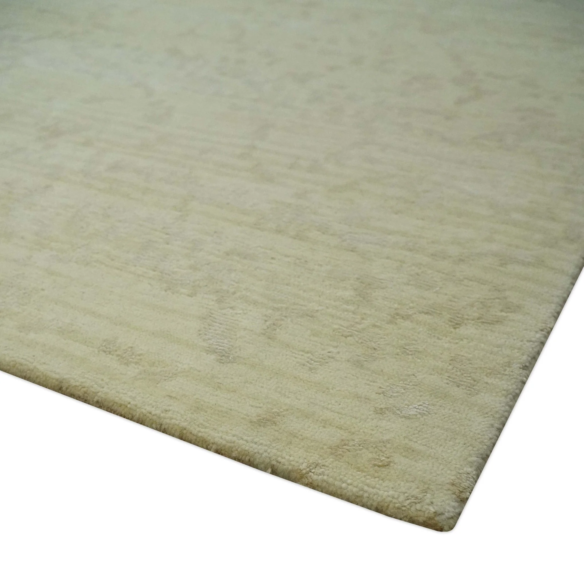 Beige and Ivory Modern Abstract Hand loom 5x8 wool And Art Silk Area Rug - Image 6