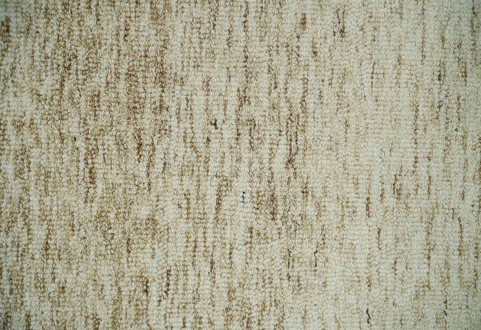 Beige and Ivory Shaded Solid Wool Hand Woven Multi Size Rug - Image 4
