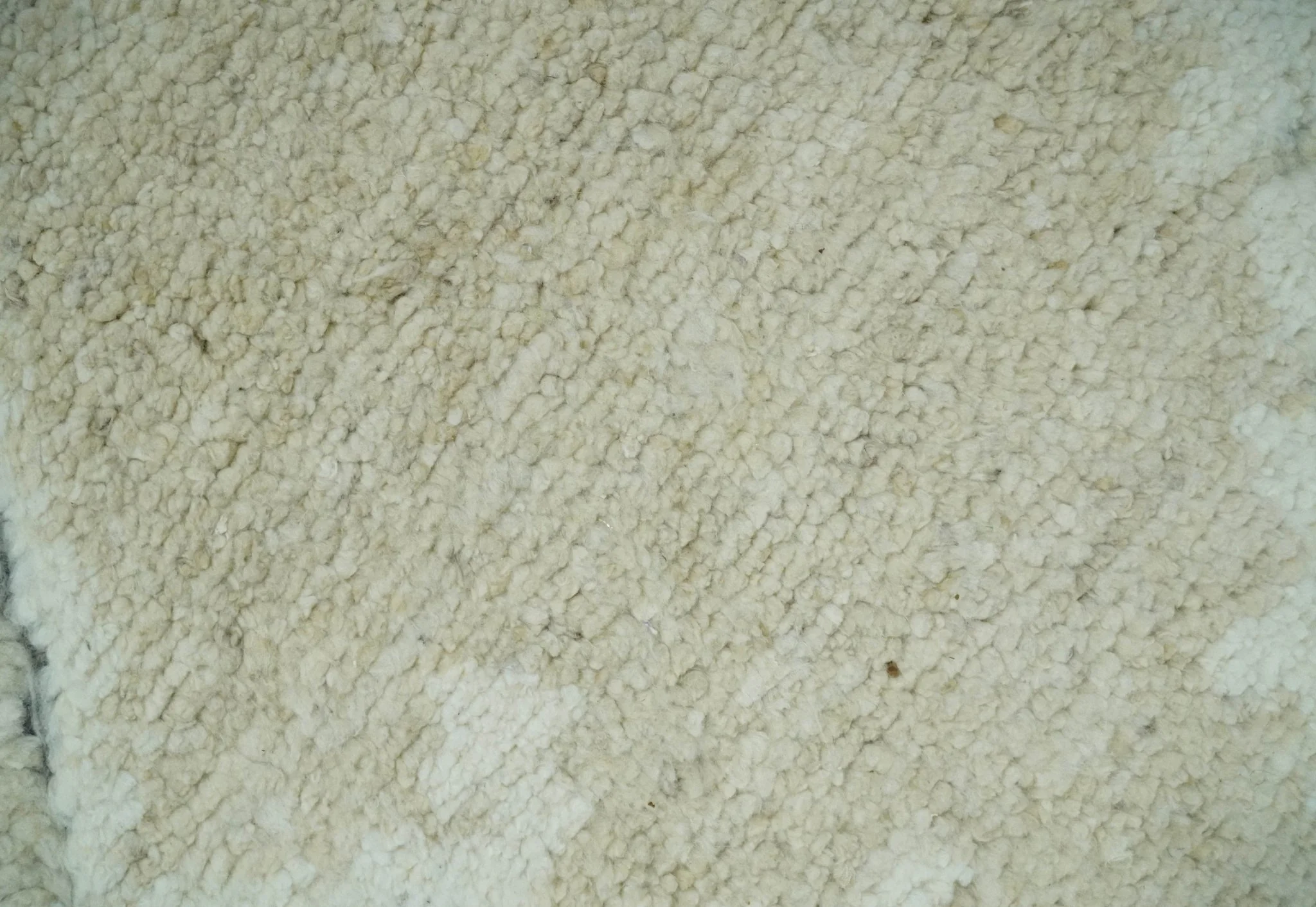 Beige and Ivory Traditional Hand Knotted 8x10 Geometrical Pattern Wool Area Rug - Image 4