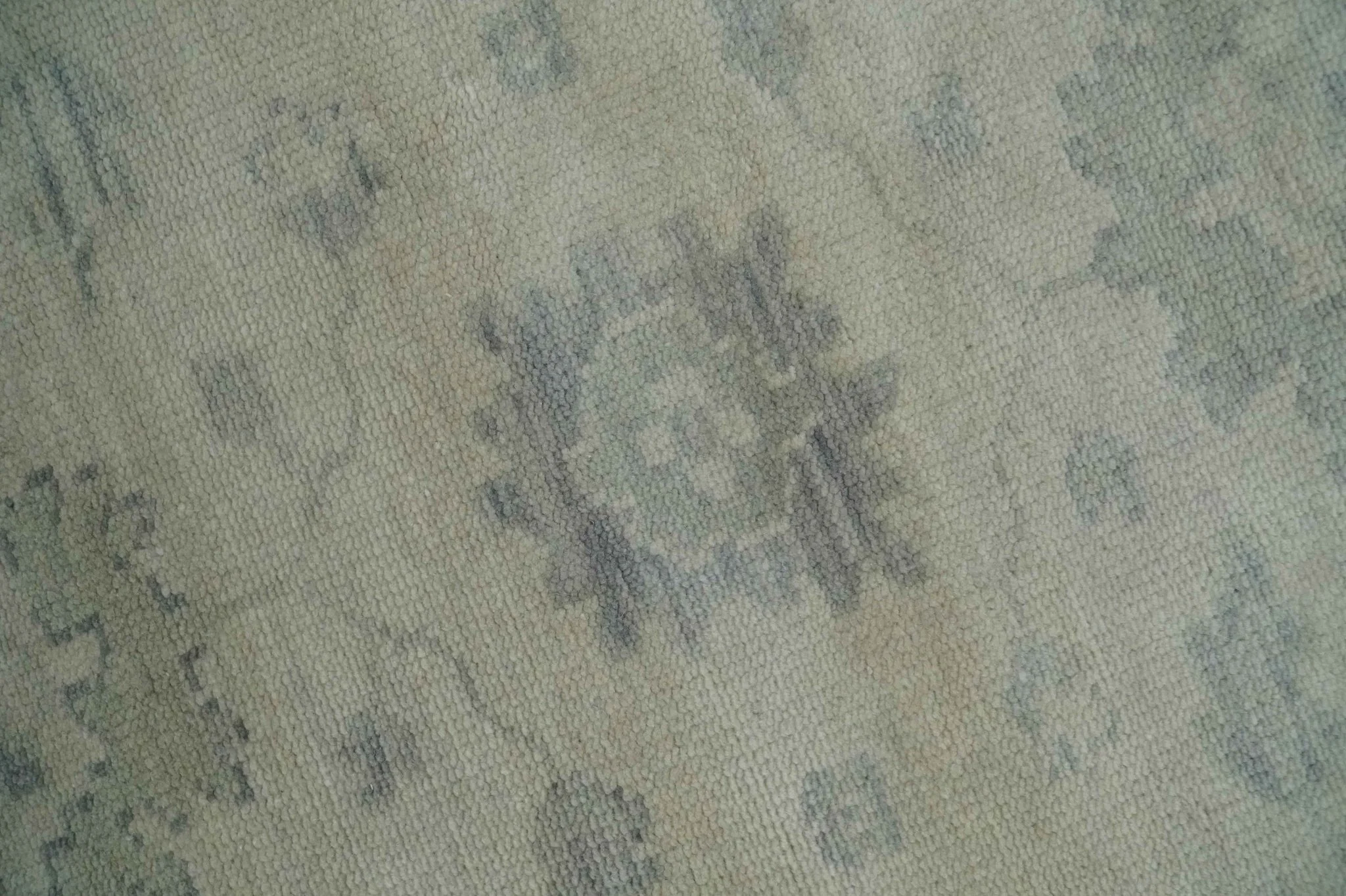 Earthy 8x10 Beige and Light Green Hand knotted Traditional Oushak wool Area Rug - Image 4