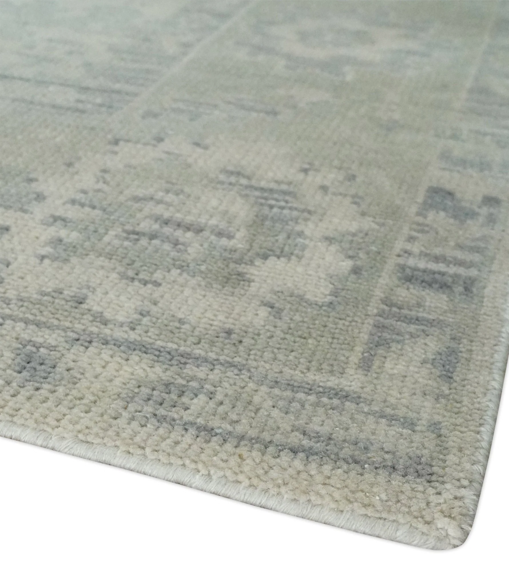 Earthy 8x10 Beige and Light Green Hand knotted Traditional Oushak wool Area Rug - Image 5