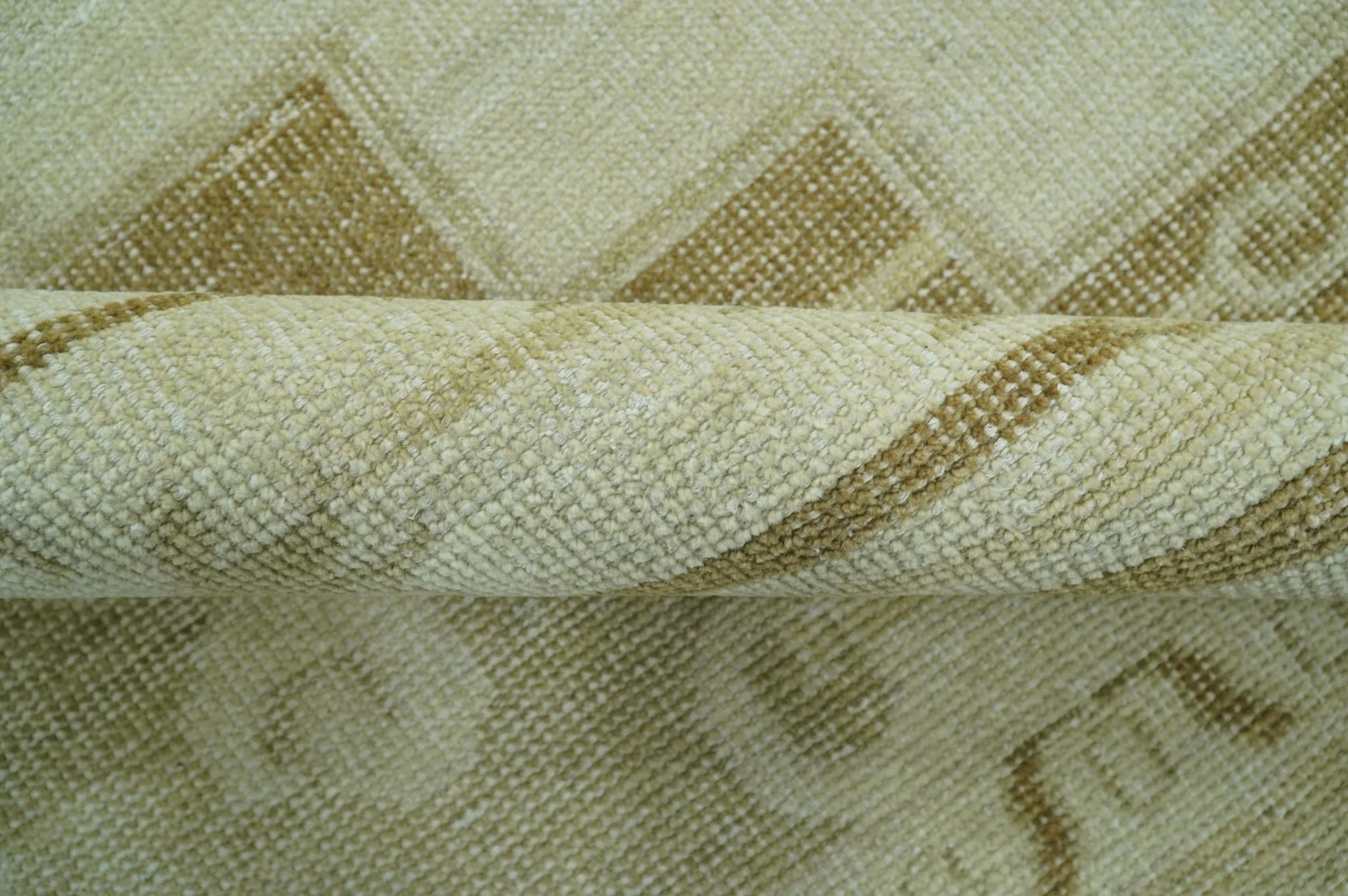 Custom Made Beige and Olive Hand Knotted Traditional wool area rug - Image 8