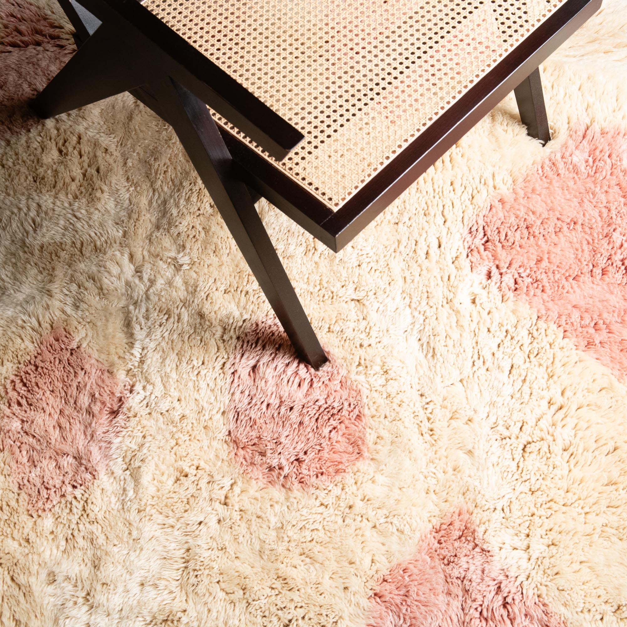 Beige And Peach Contemporary Moroccan Hand Knotted 8x10 Wool Rug - Image 6