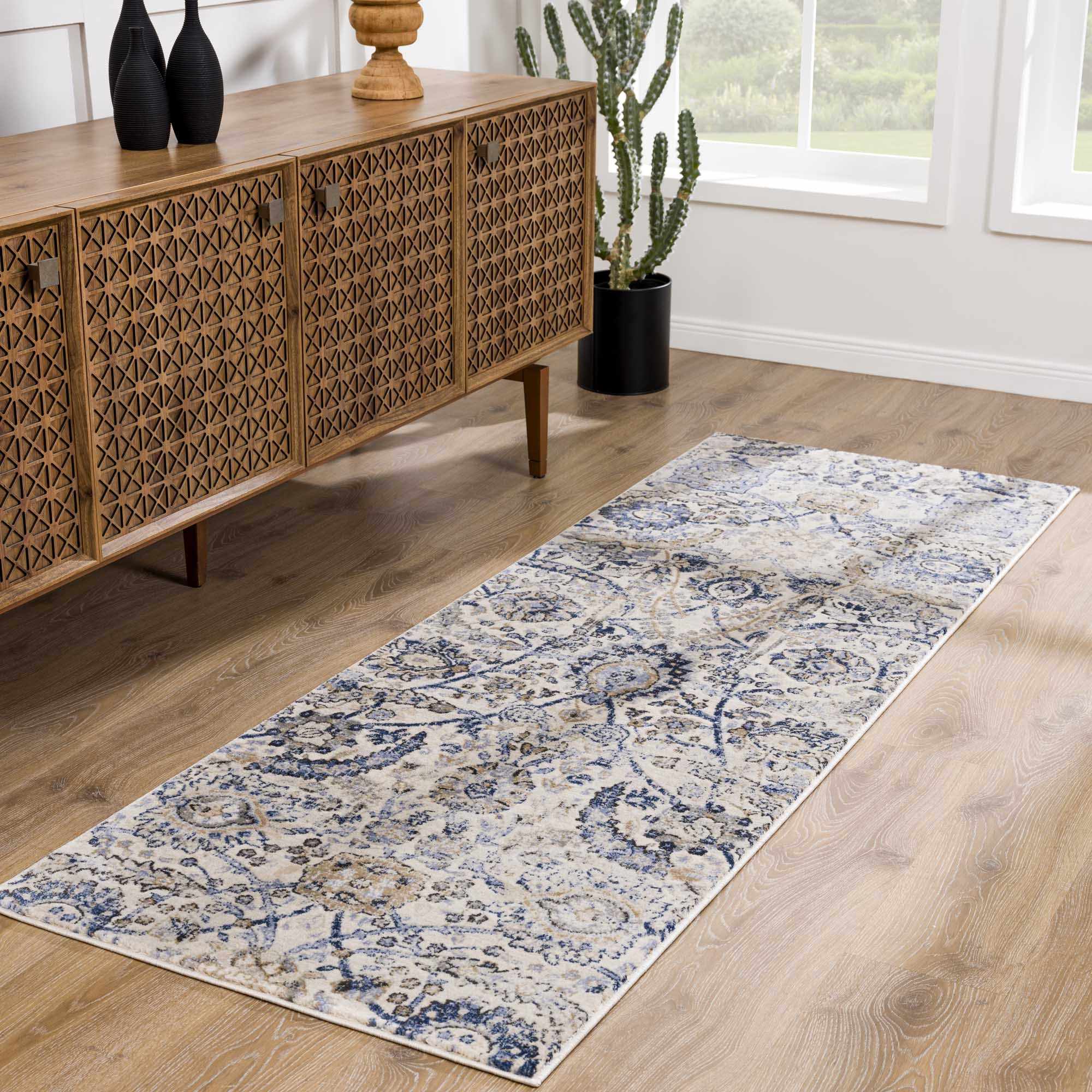 Antique Style Beige and Purple Traditional Oriental Oushak rug - Image 13
