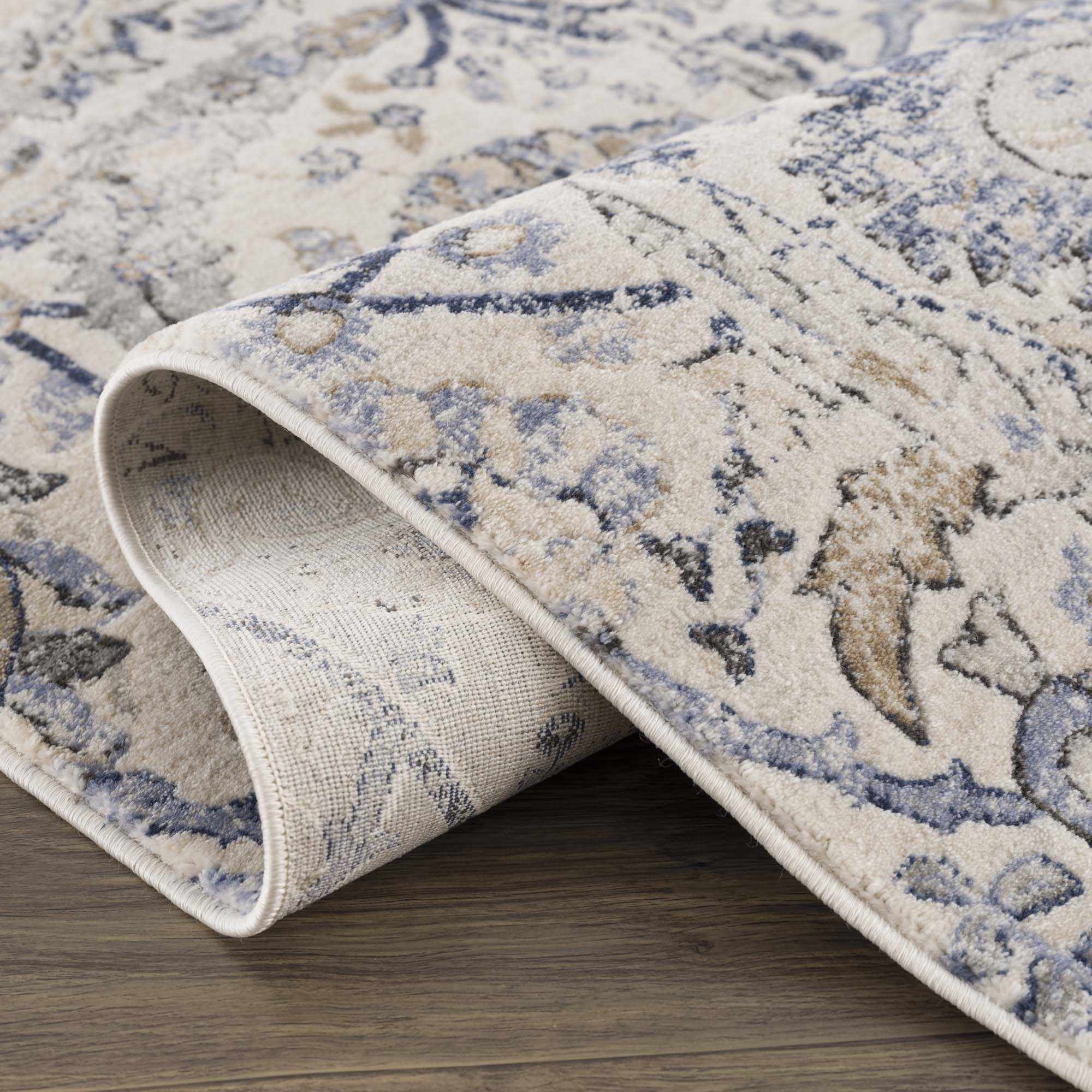 Antique Style Beige and Purple Traditional Oriental Oushak rug - Image 9