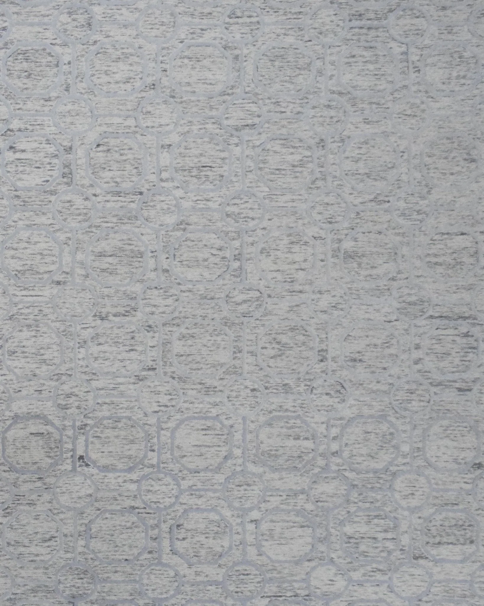Beige and Silver Hand Hooked Modern Wool Area Rug - Image 10