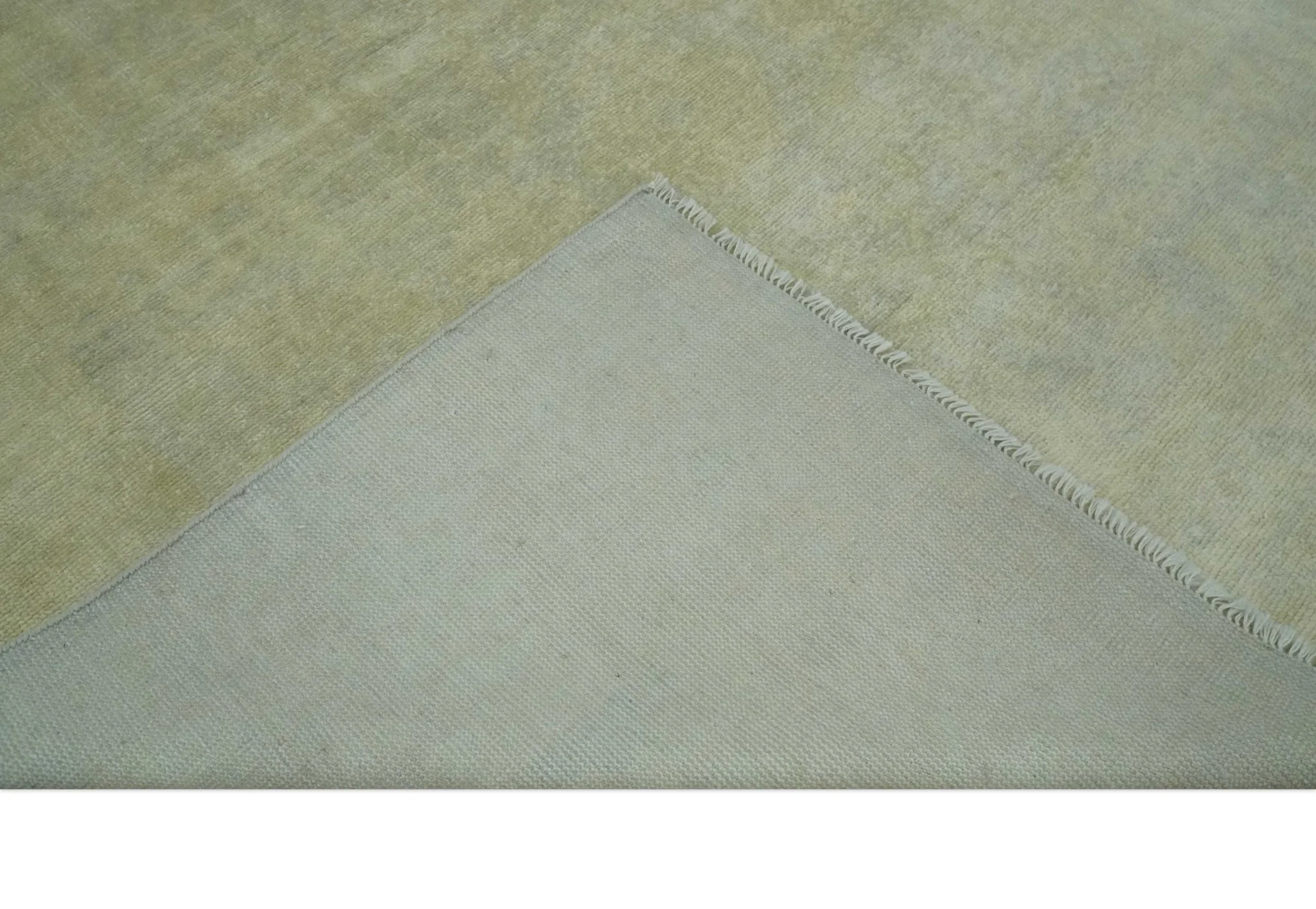 Beige and Silver Traditional Hand Knotted 8x10 Wool Oushak Area Rug - Image 7