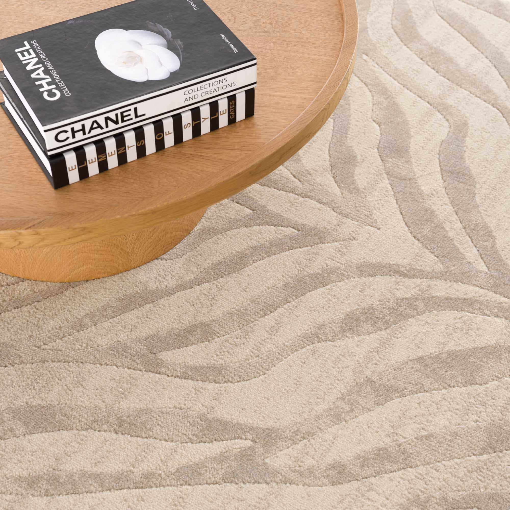 Beige and Tan Modern Zebra Skin Print Area Rug - Image 11