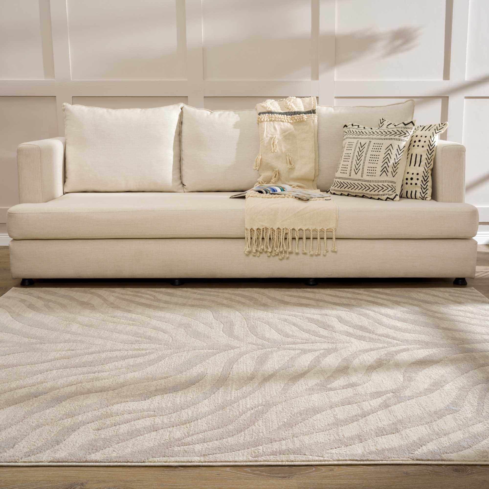 Beige and Tan Modern Zebra Skin Print Area Rug - Image 16