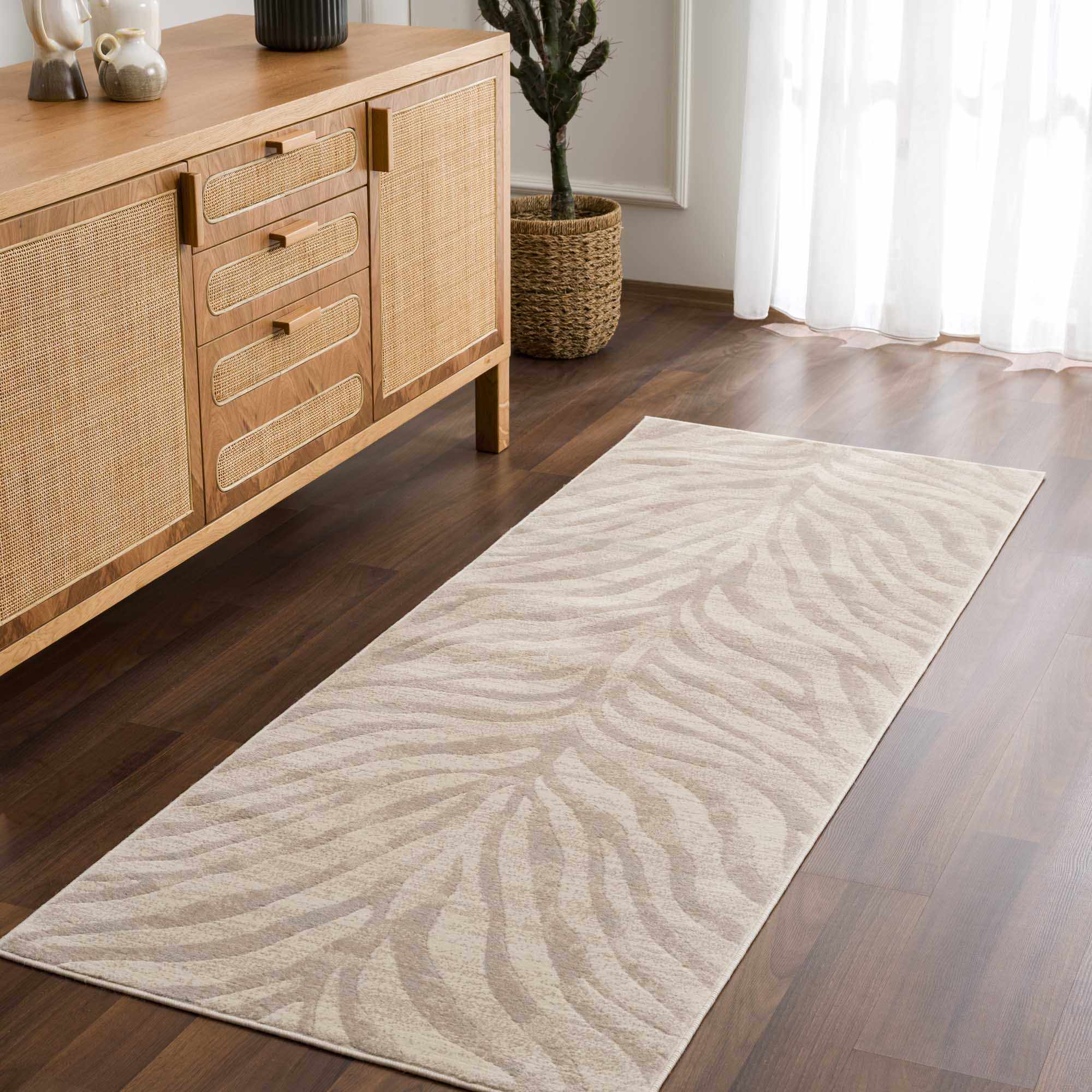 Beige and Tan Modern Zebra Skin Print Area Rug - Image 3