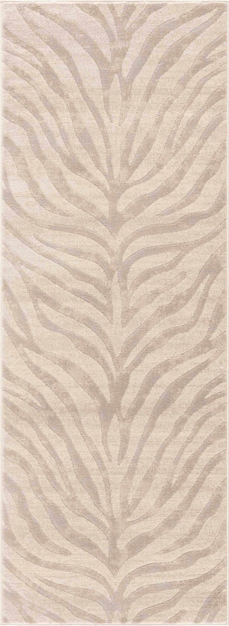 Beige and Tan Modern Zebra Skin Print Area Rug - Image 4