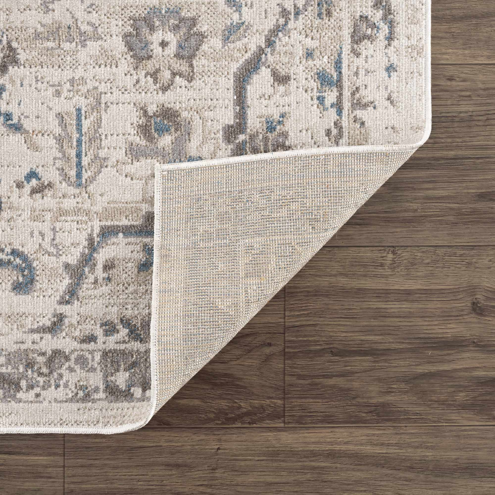 Beige and Taupe Traditional Medallion washable area rug - Image 4