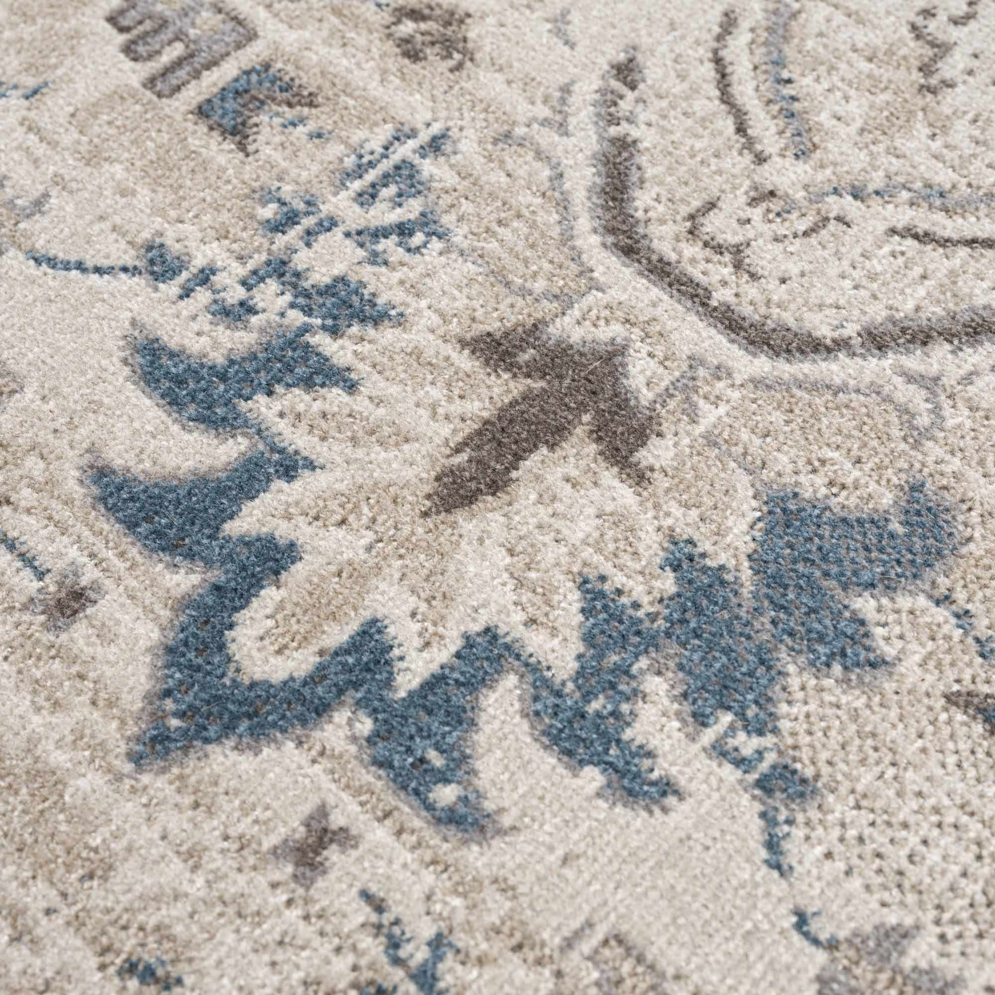 Beige and Taupe Traditional Medallion washable area rug - Image 9