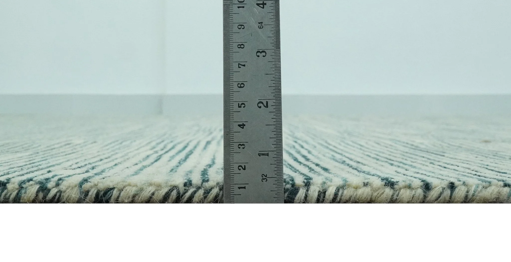 Beige and Teal 8x10 Modern stripes Design Hand Tufted wool area rug - Image 8