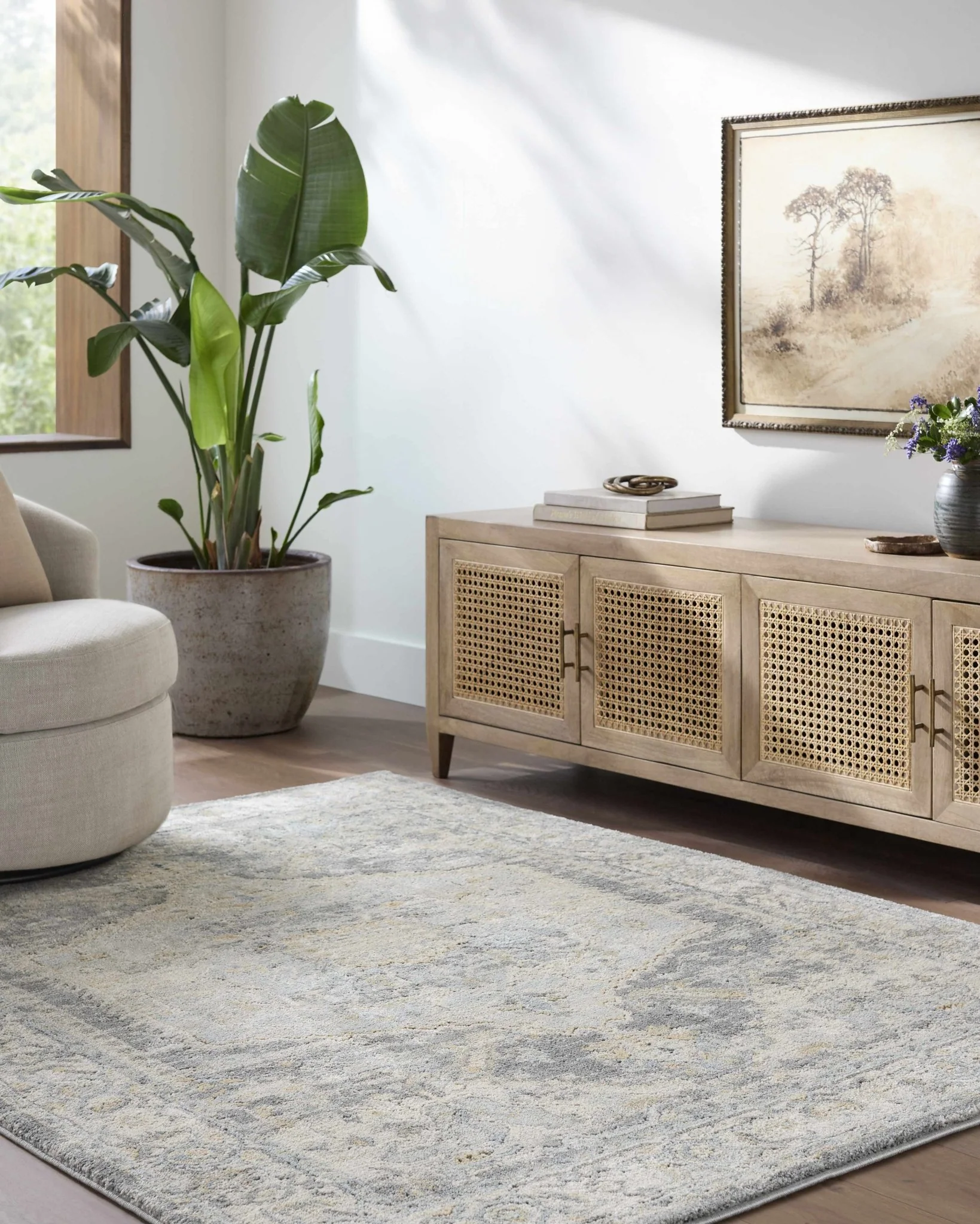 Beige And Yellow Traditional Style Machine Woven Rug - Image 2