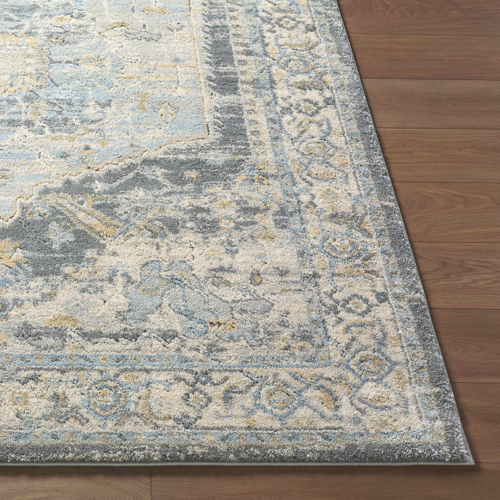 Beige And Yellow Traditional Style Machine Woven Rug - Image 3